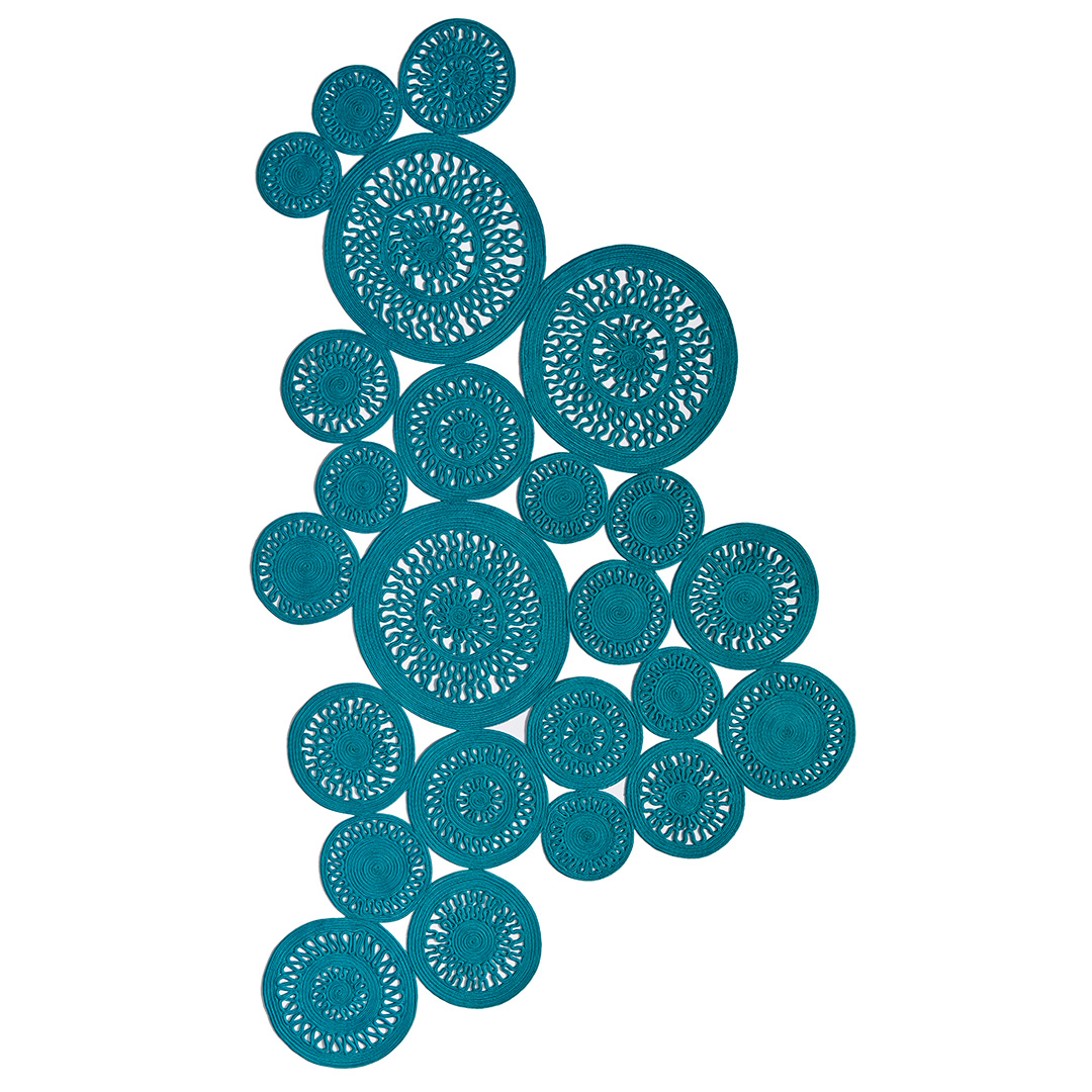 Tappeto ALYSSA TWIST TEAL BLUE – Design moderno e praticità per interni ed esterni - Immagine principale
