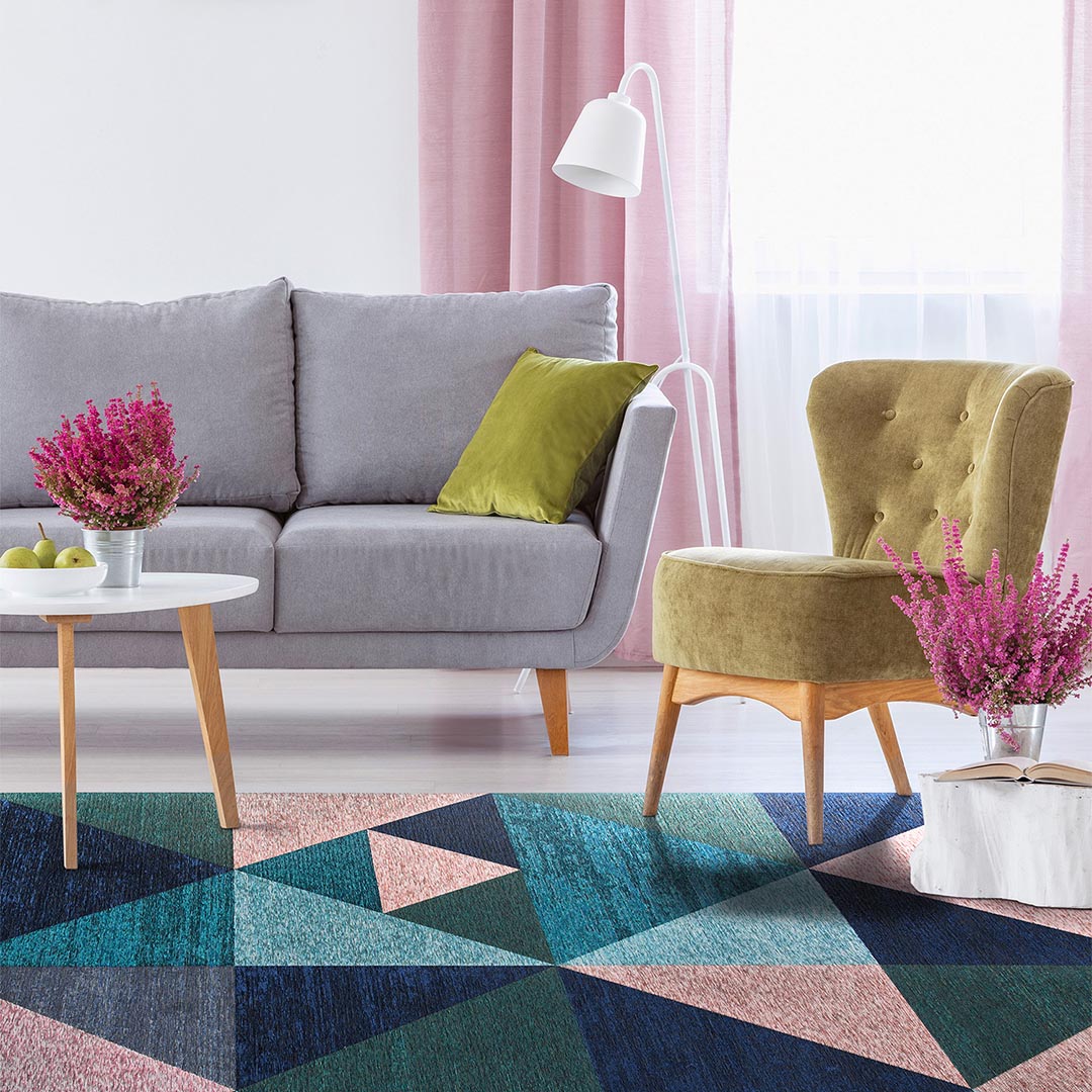 Tappeto ANDY 1044X/Q04 – Geometria e Colori per un Salotto Moderno