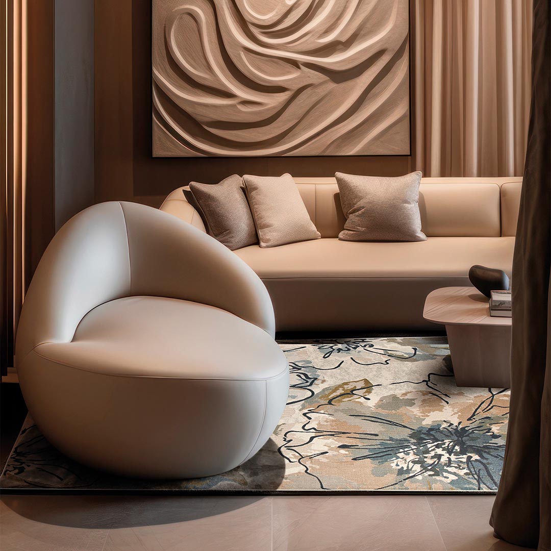 Teppich SIBILLA 985017/6191: Florales Design trifft auf edle Viskosequalität