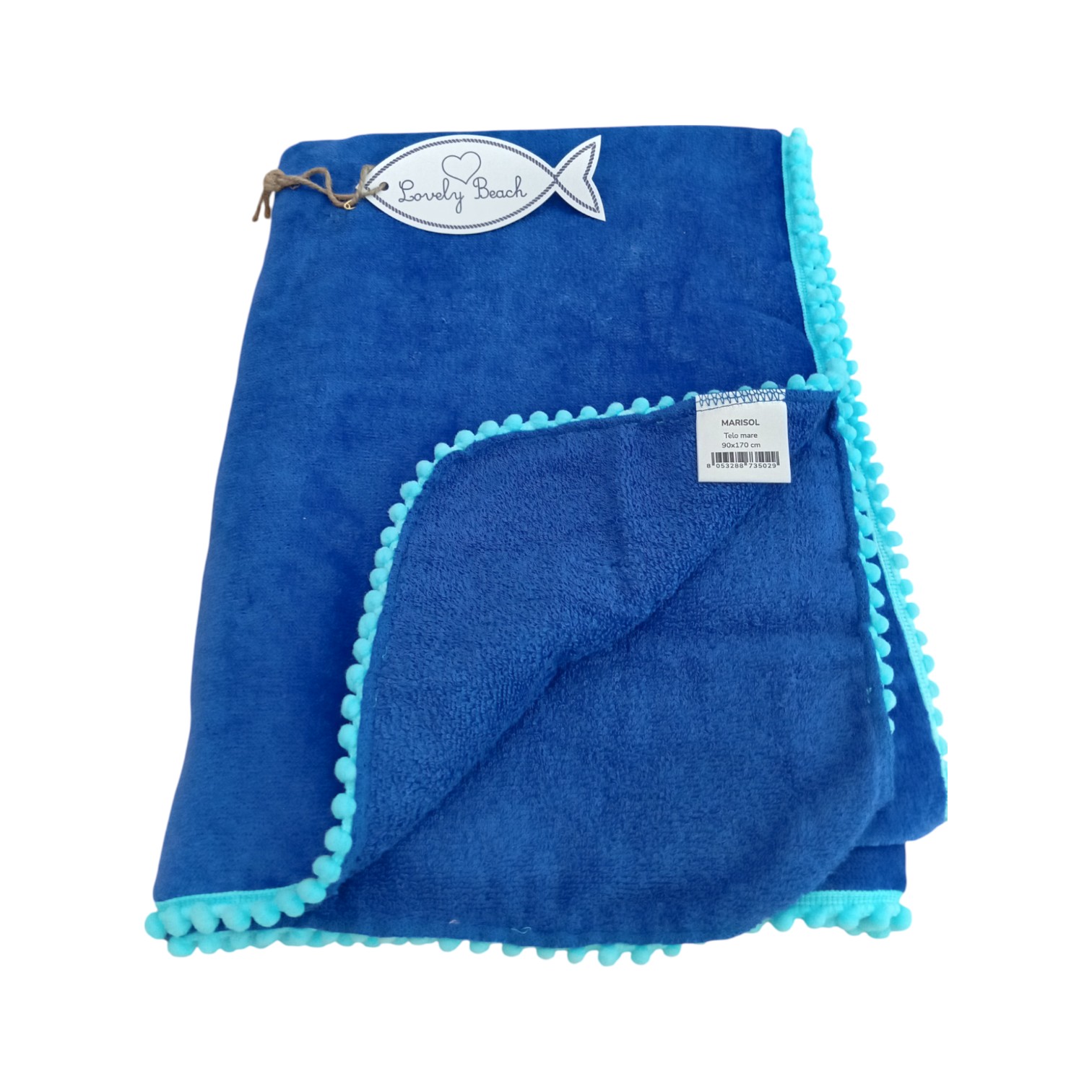 Telo Mare microspugna 100% cotone Marisol - blu