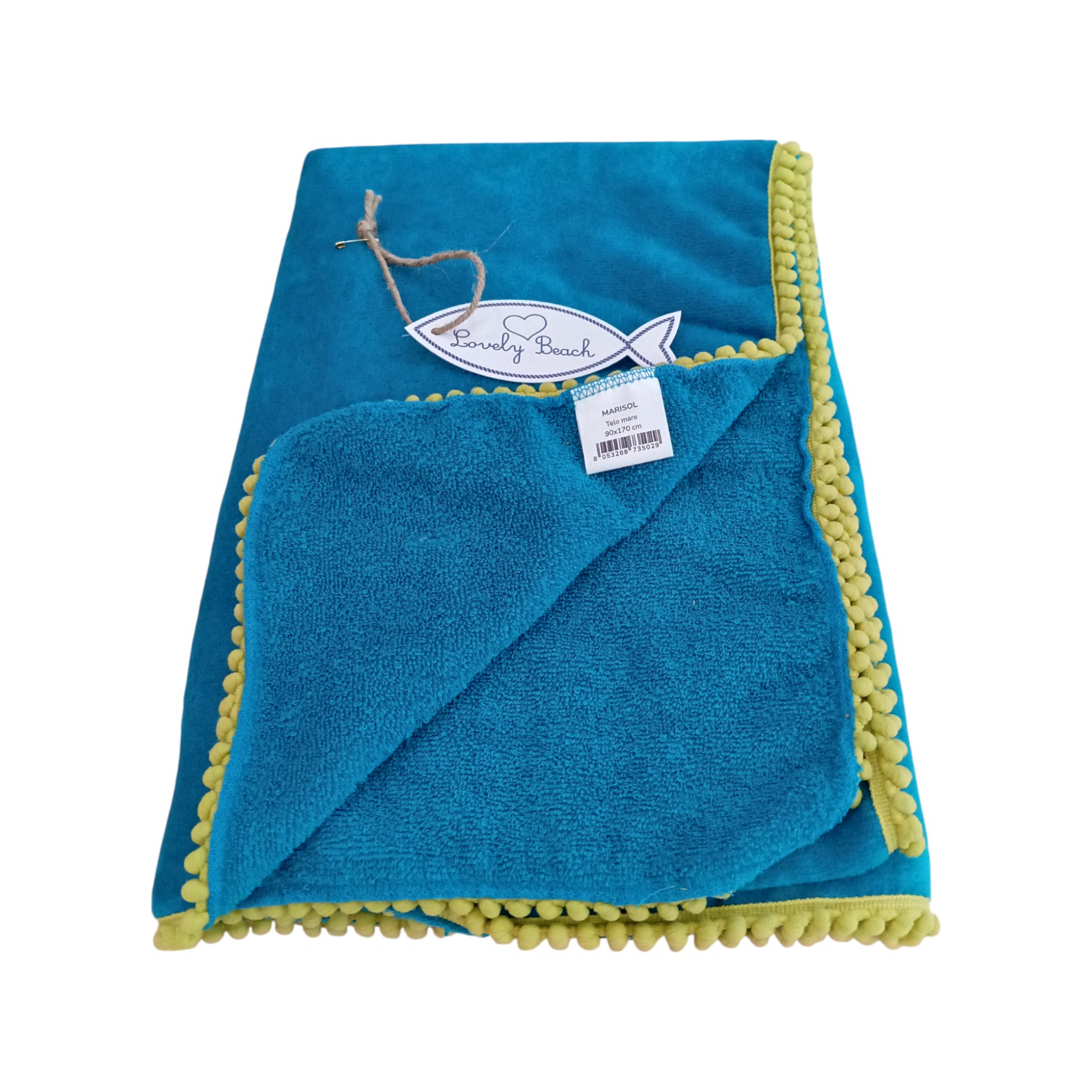 Telo Mare microspugna 100% cotone Marisol - petrolio