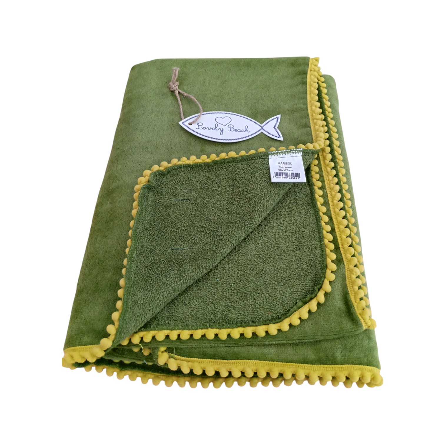 Telo Mare microspugna 100% cotone Marisol - verde