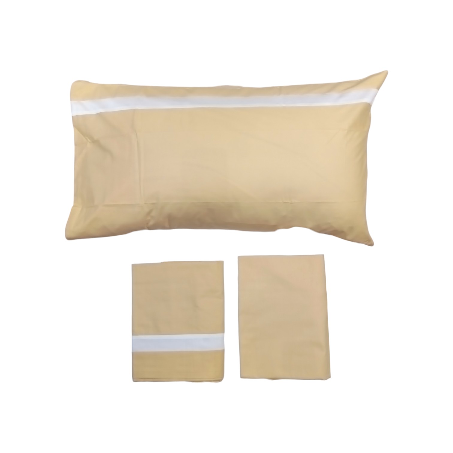 Completo letto Stefy una piazza in puro cotone - giallo