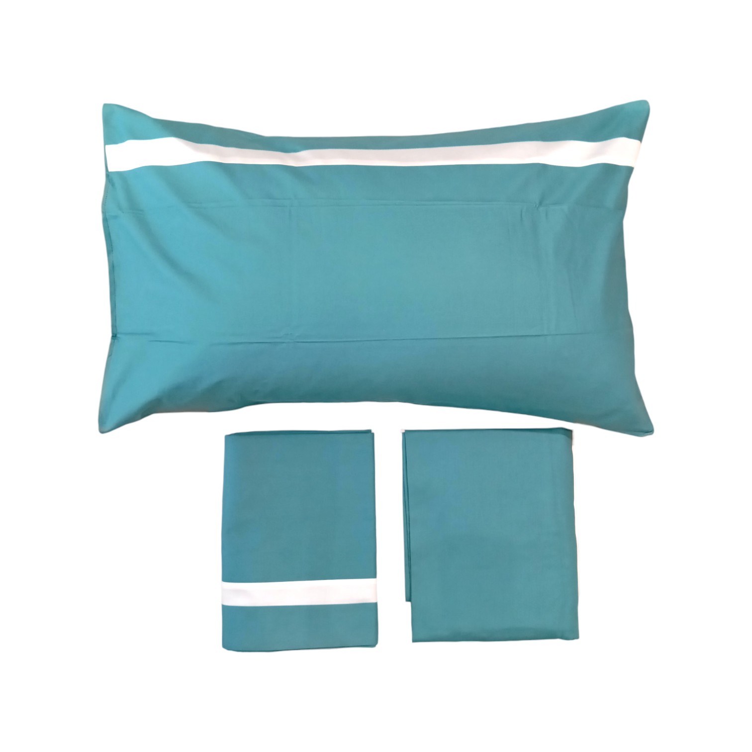 Completo letto francese Stefy in puro cotone - petrolio