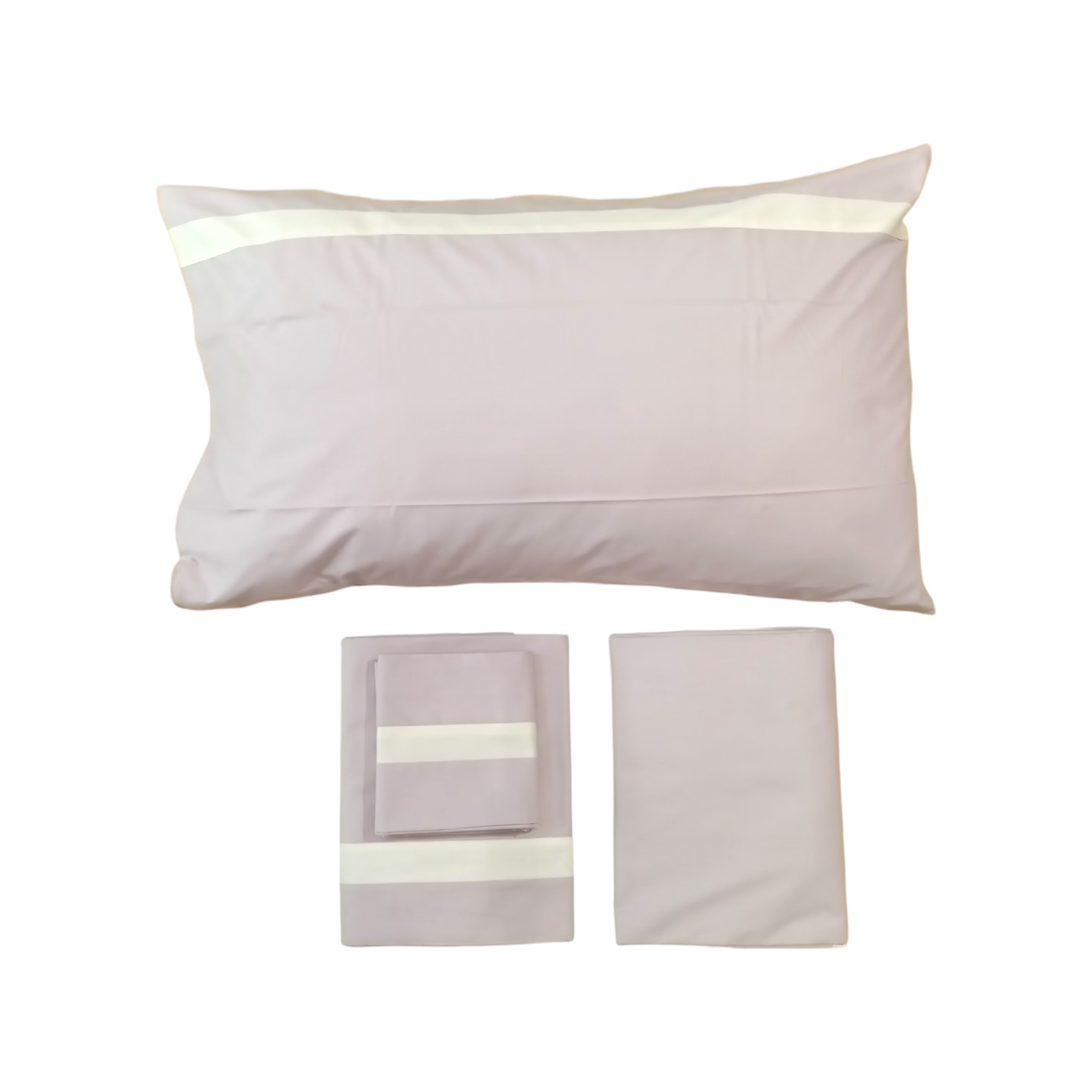 Completo letto francese Stefy in puro cotone - incenso