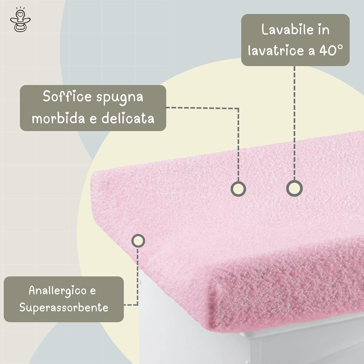 bnsggl Coperture traspiranti di ricambio per fasciatoio, in tessuto elastico, per fasciatoio, 81,3 x 40,6 cm