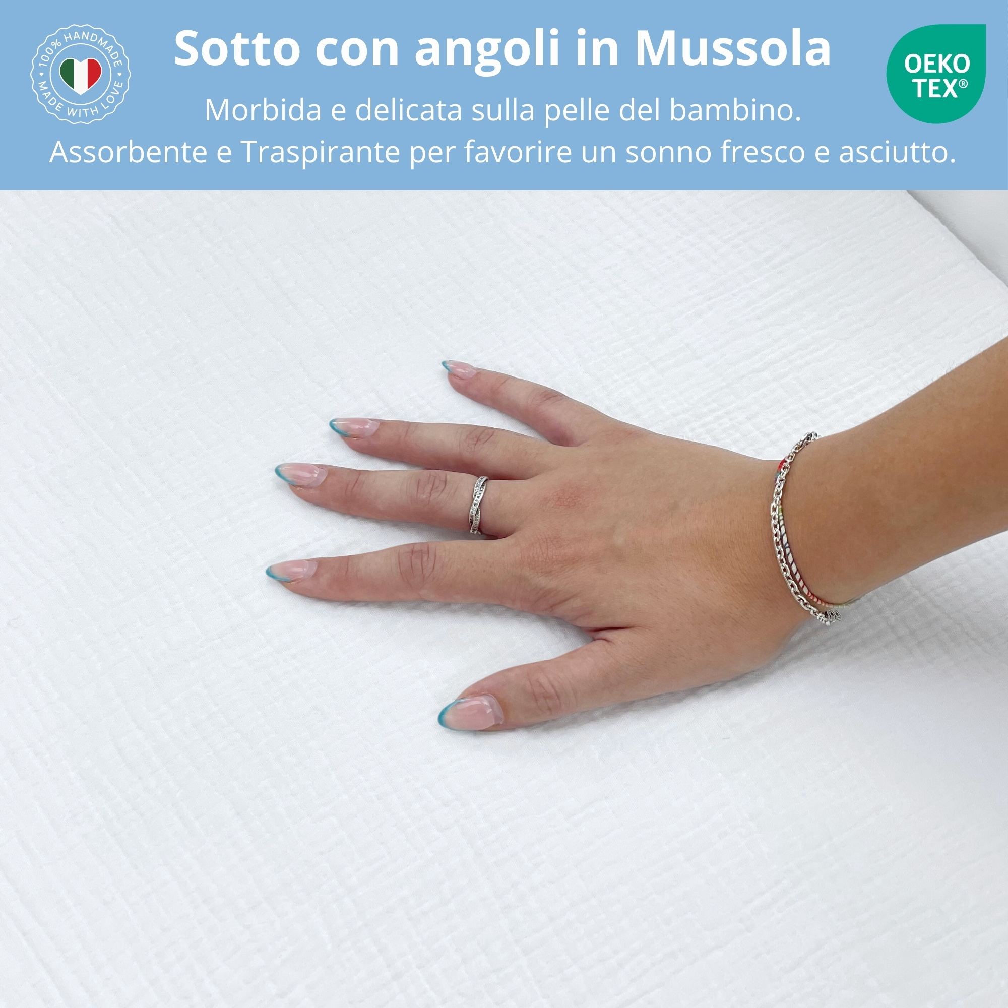 3 Lenzuola Con Angoli Per Culla In Mussola Di Cotone 100% – 83x43x10 Cm – Morbide E Ipoallergeniche – Regalo Nascita - 3