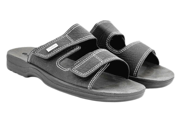 Ciabatte Uomo In Vera Pelle – Sandali Estivi Comodi Con Chiusura A Strappo, Per Casa, Spiaggia E Mare, Design Minimalista E Suola Antiscivolo