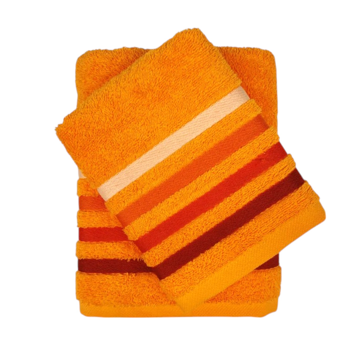 Coppia asciugamani Righe viso + ospite 480 gr - ambra