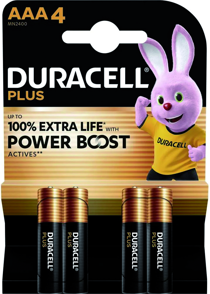 Duracell PILA ALCALINA SERIE PLUS POWERBOOST 4 PZ. MINISTILO 1,5V 10.00 confezioni