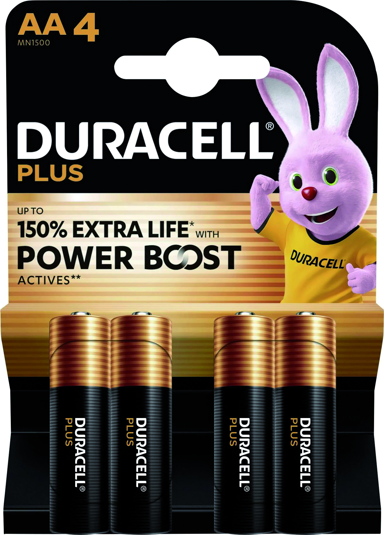Duracell PILA ALCALINA SERIE PLUS POWERBOOST 4 PZ. STILO 1,5V 20.00 confezioni