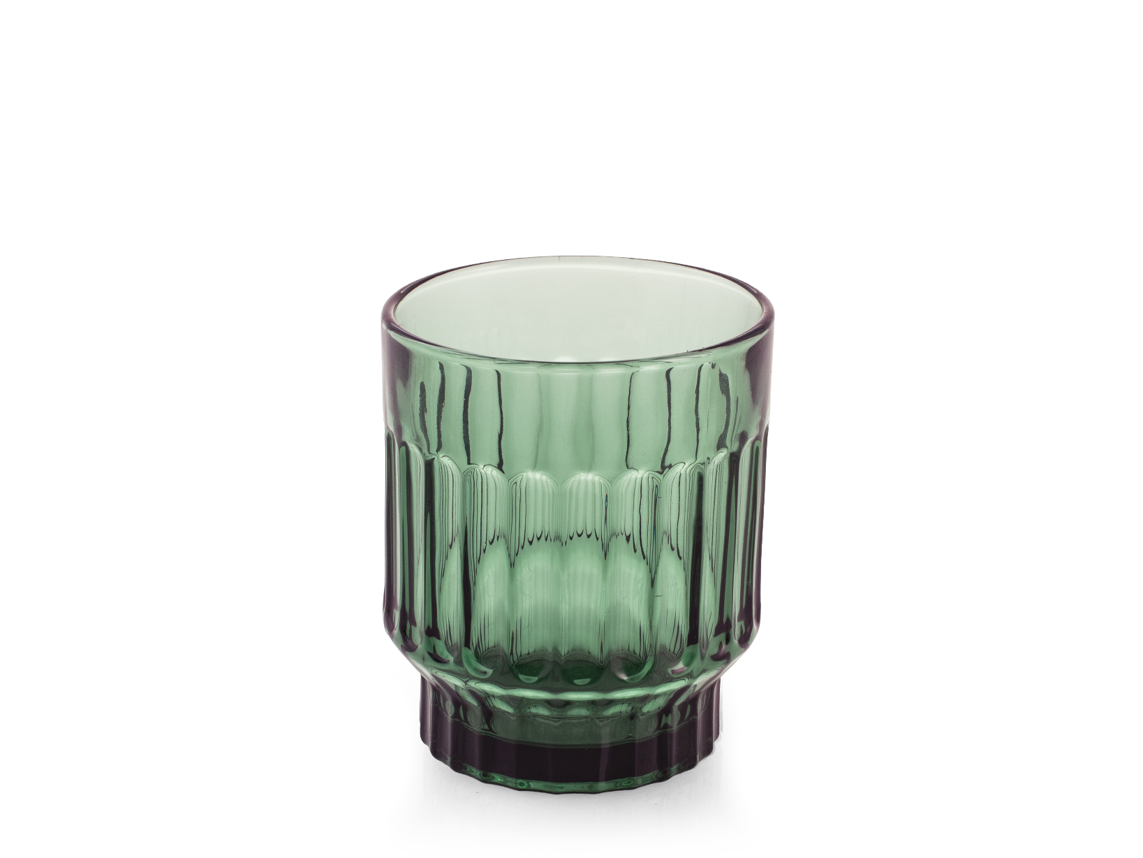 Bicchieri Cocktail Set 6 Bicchieri Acqua In Vetro Verde - 260ml, Altezza 17cm, Linea Brillante Calici Acqua