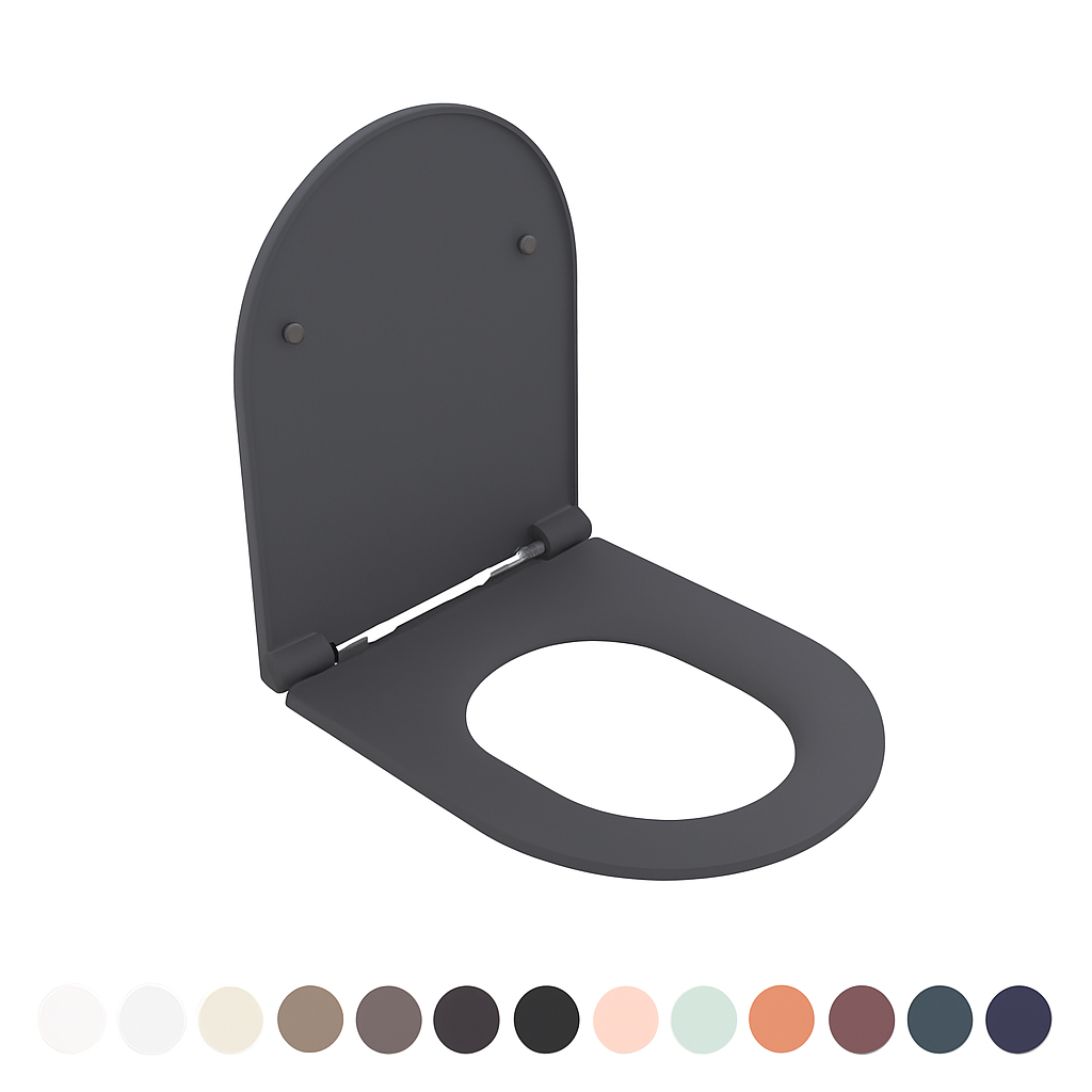 Image of SEDILE WC SOFT CLOSE INFINITY PER SOSPESO Antracite Opaco coprivaso copriwater NYMO