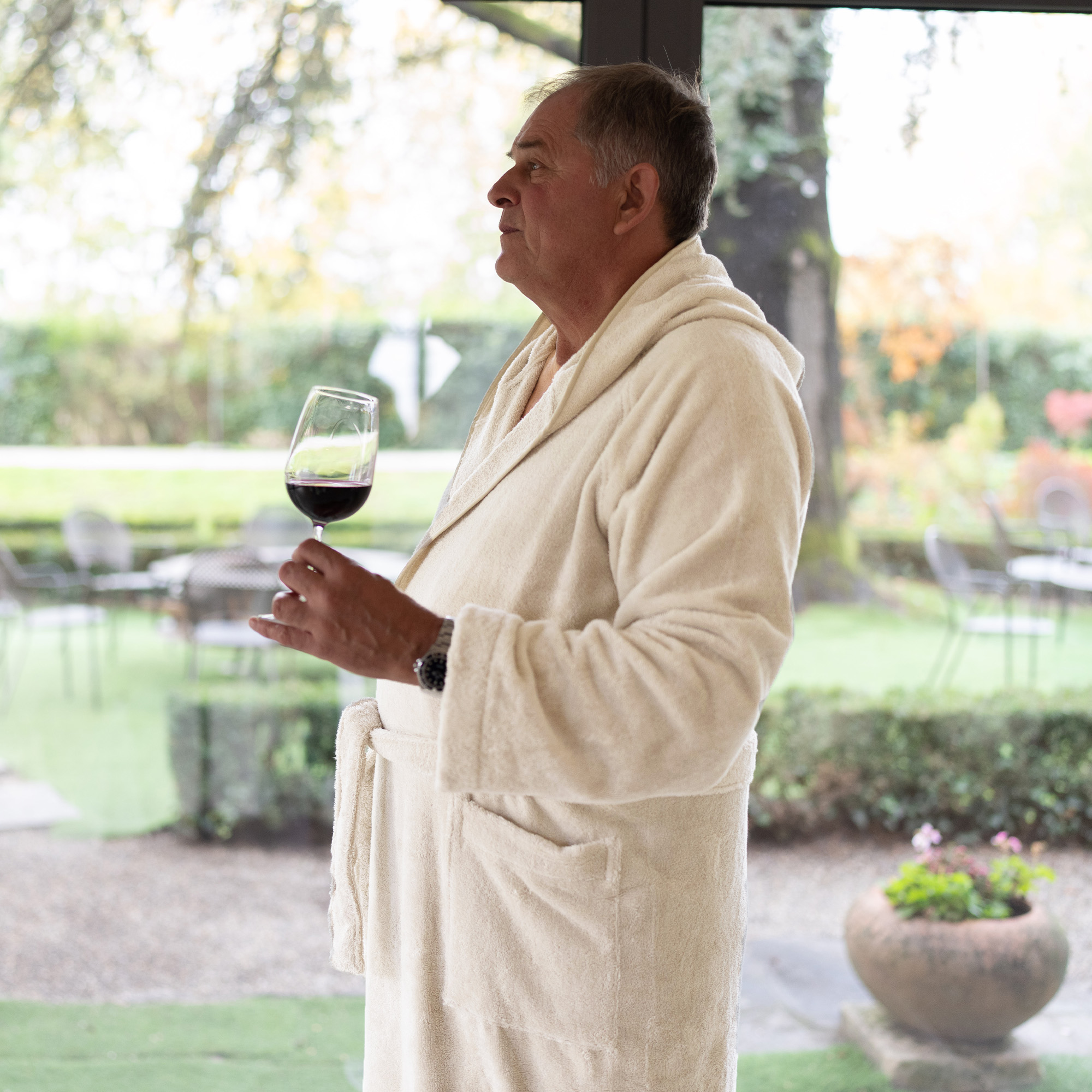 Accappatoio Easy leggero Taglie Comode - Panna 