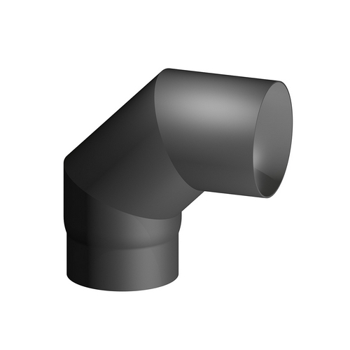Image of CURVA ACCIAIO AL CARBONIO SMALTATO 90Â° MF PER STUFE A LEGNA- Diam. 130- DK- pezzi 1