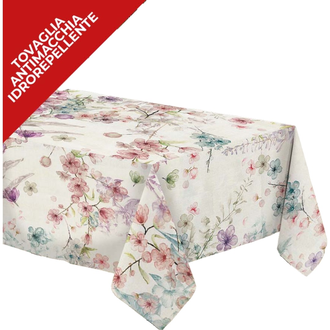 Tovaglia No Stiro effetto lino 140 x 320 - fiorellino