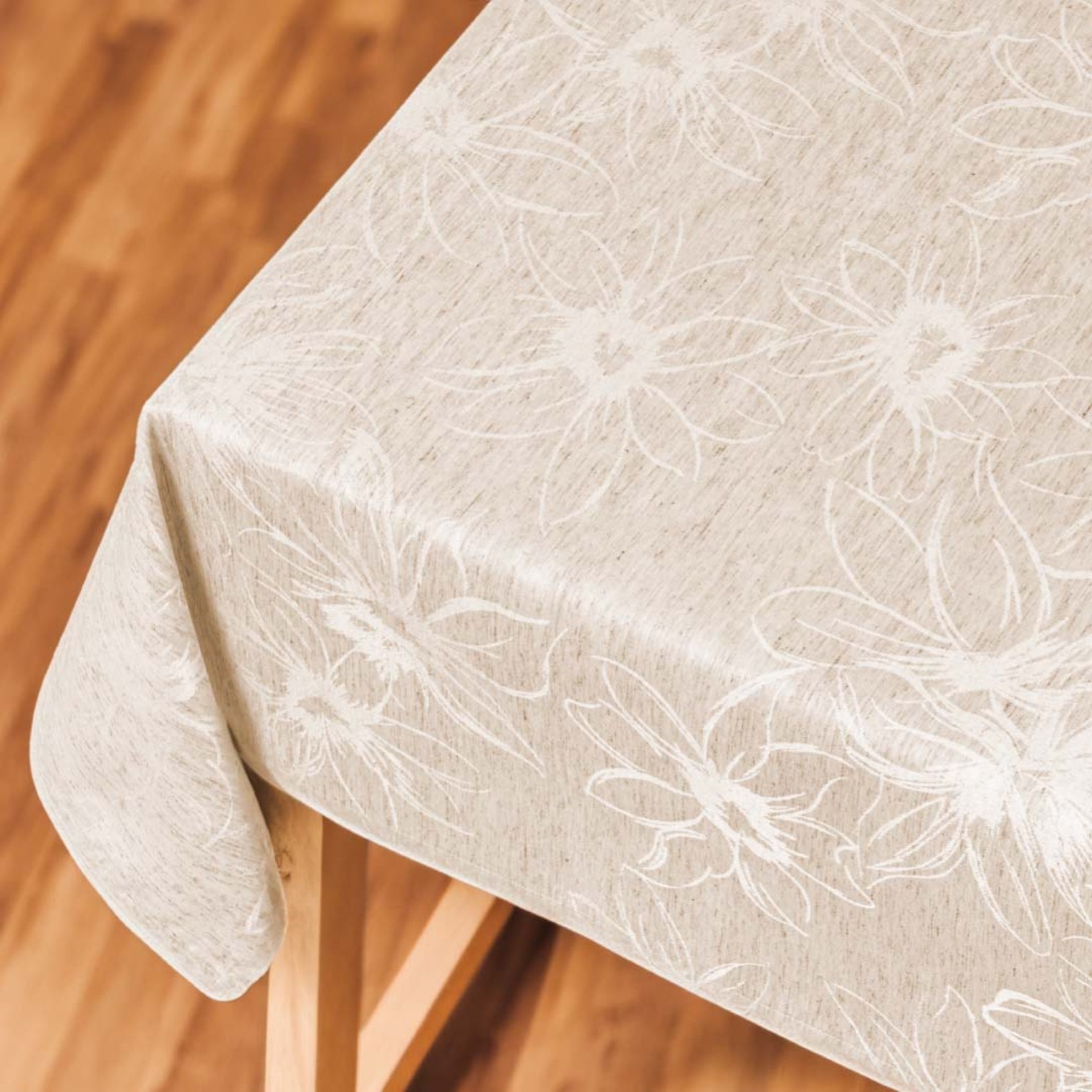 Tovaglia No Stiro Misto Lino 140 x 320 - fiori