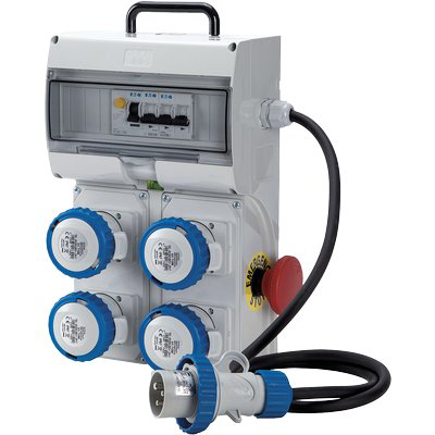 QUADRO DISTRIBUZIONE BLU KEY BOX 2 + PULSANTE FME - PRESE CEE BLU X4 MM 210X335 H.MM 110- 1 pezzi