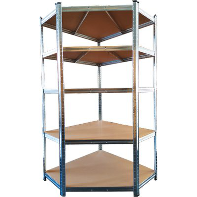 SCAFFALE KIT 5 RIPIANI ANGOLARE WORKIT - ZINCATO MDF MM 4 CM 90X90X40X40X180- 1 confezioni