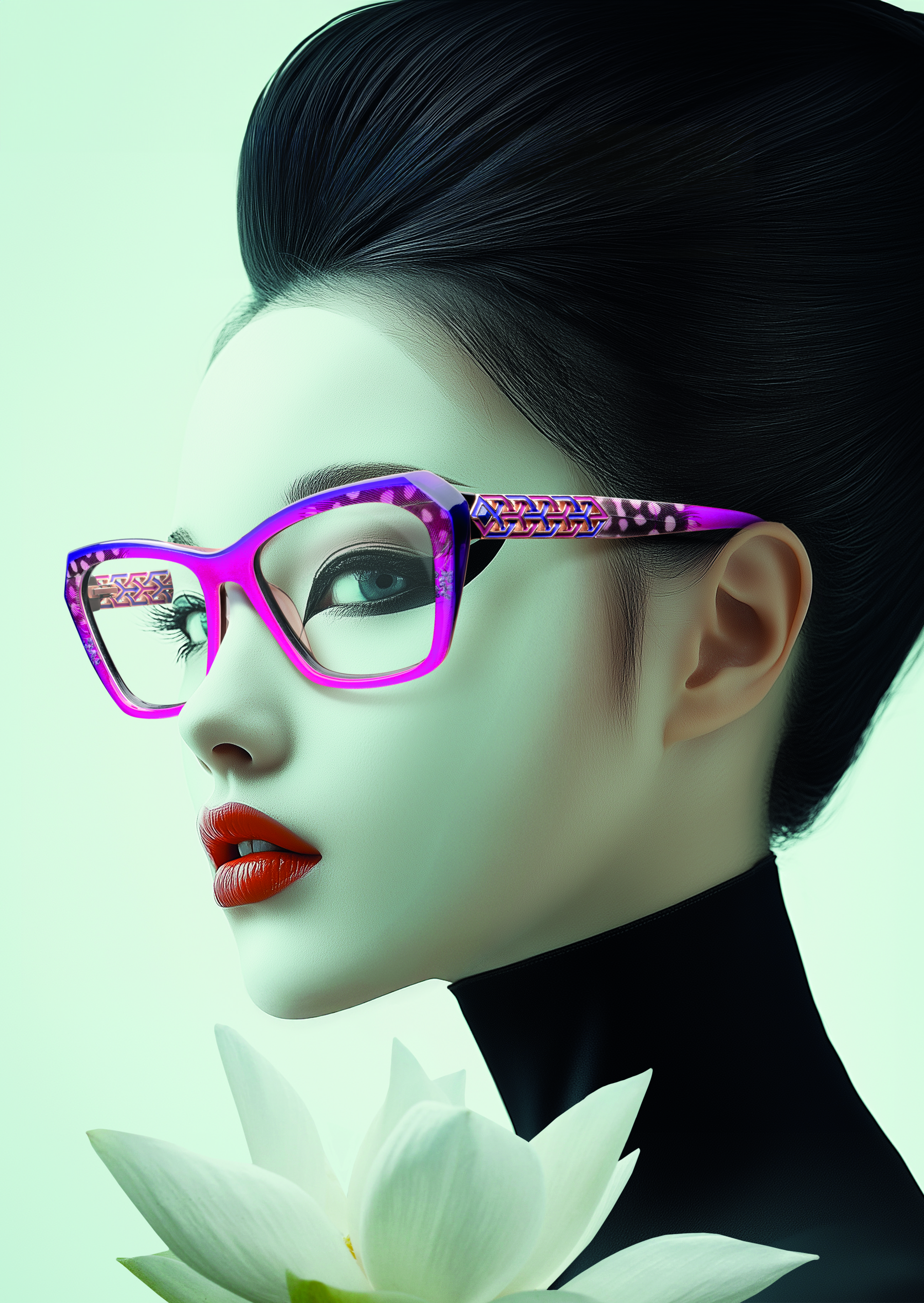 glasses background red