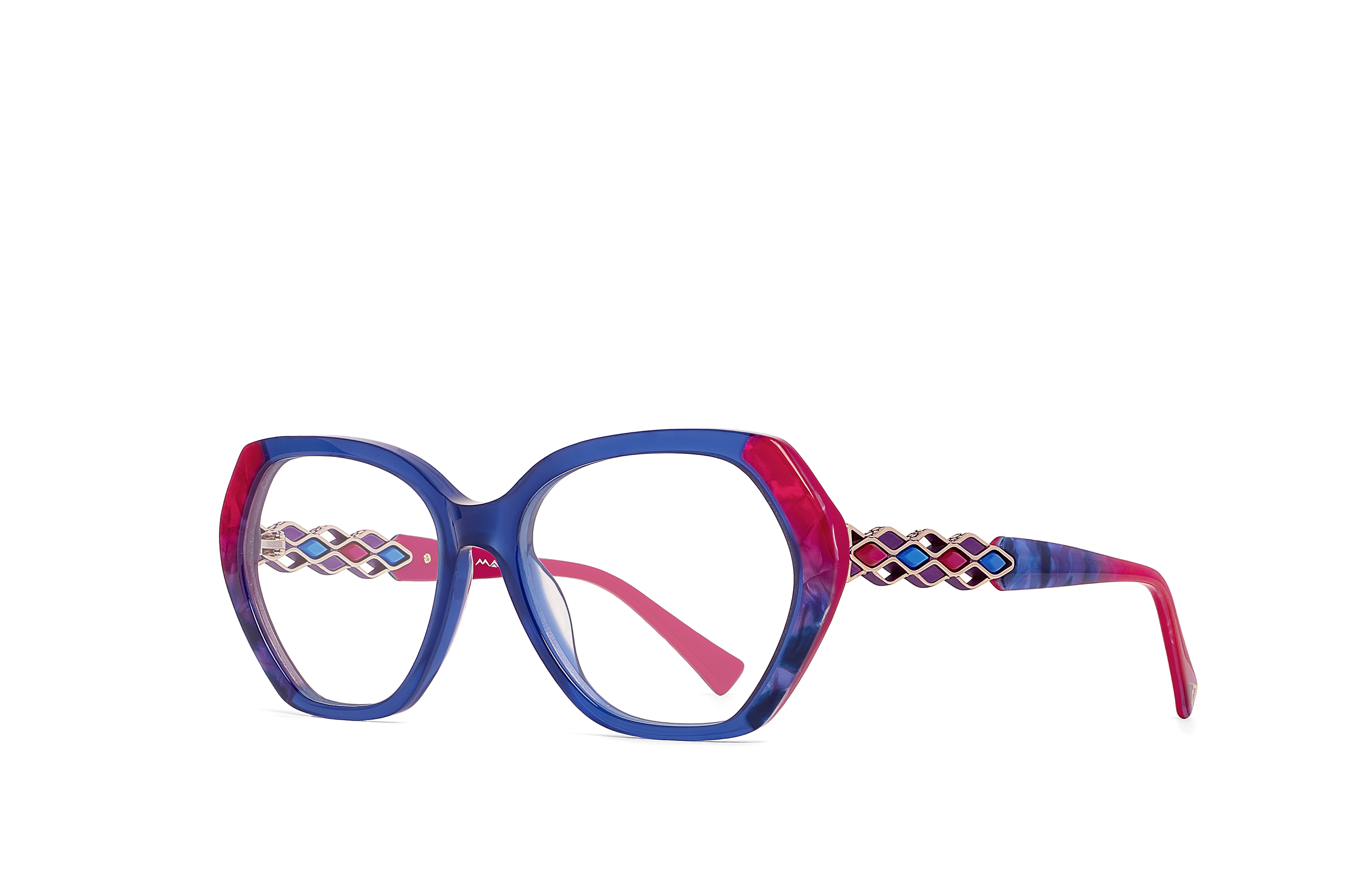 A classic pair of glasses La Matta featuring a black frame, perfectly contrasting against the pure white backdrop, epitomizing refined style and effortless charm.