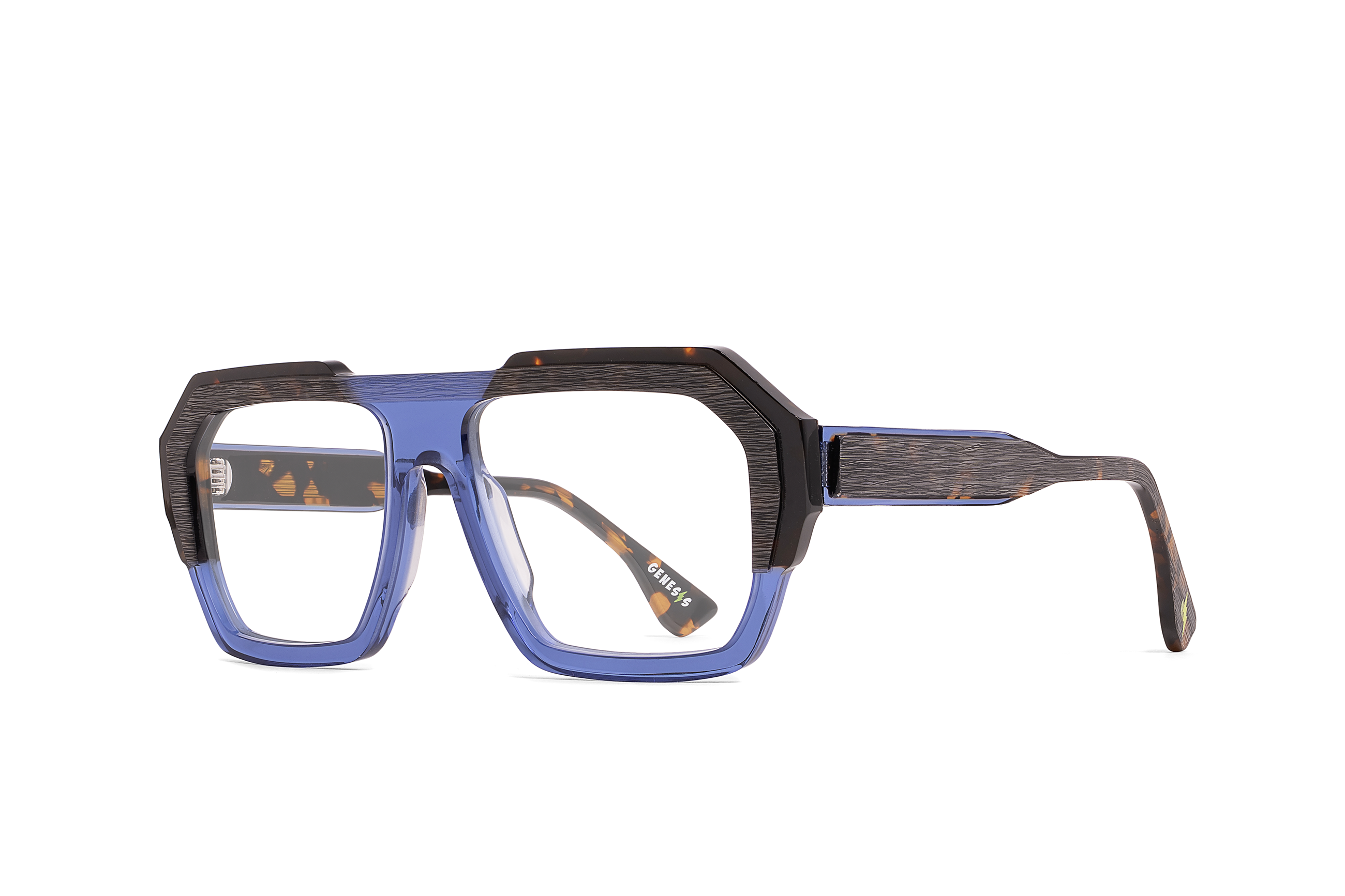Stylish glasses genesis with vibrant orange and sleek grey frames, perfect for adding a pop of color to any outfit.