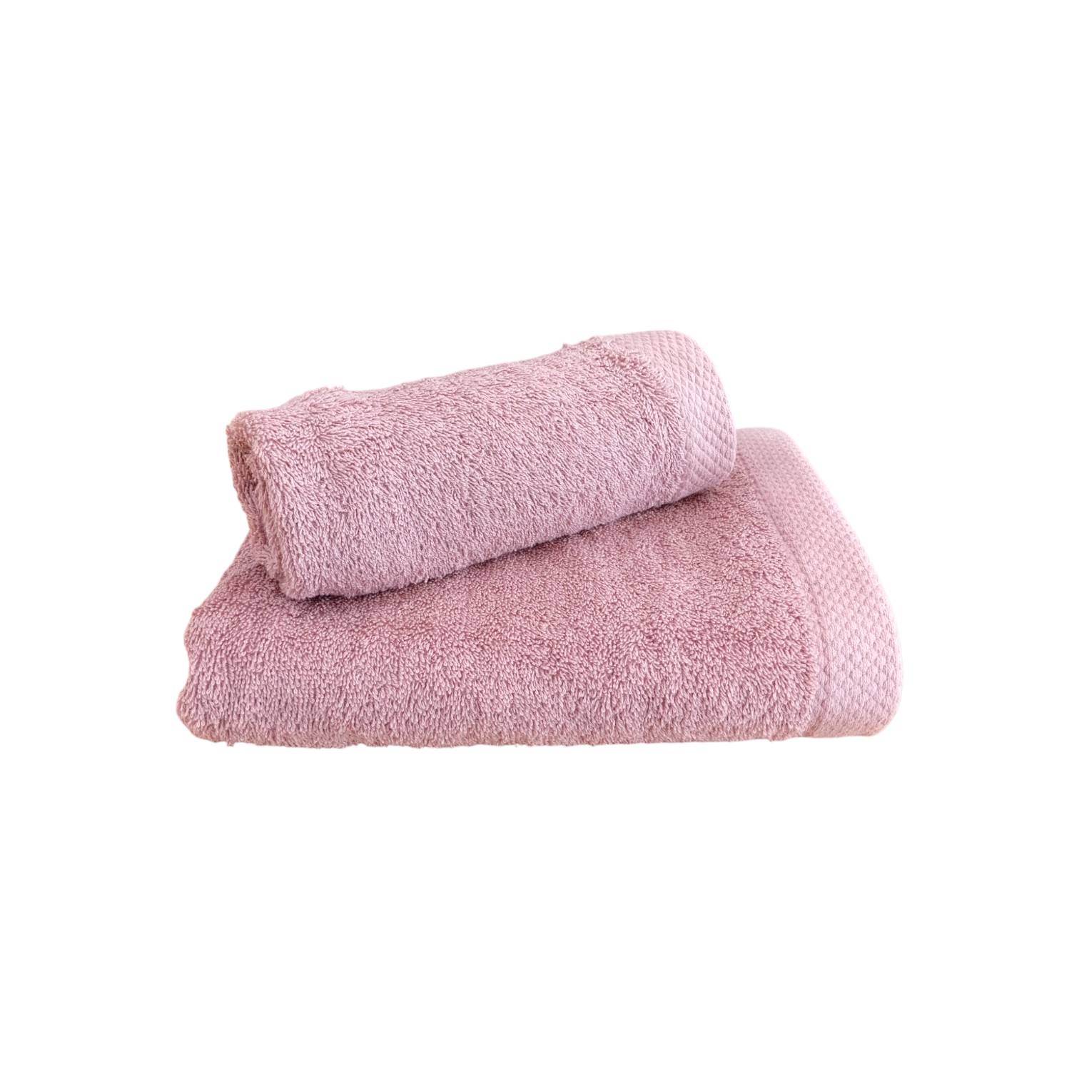 Coppia asciugamani Marea viso + ospite 550 gr - rosa antico