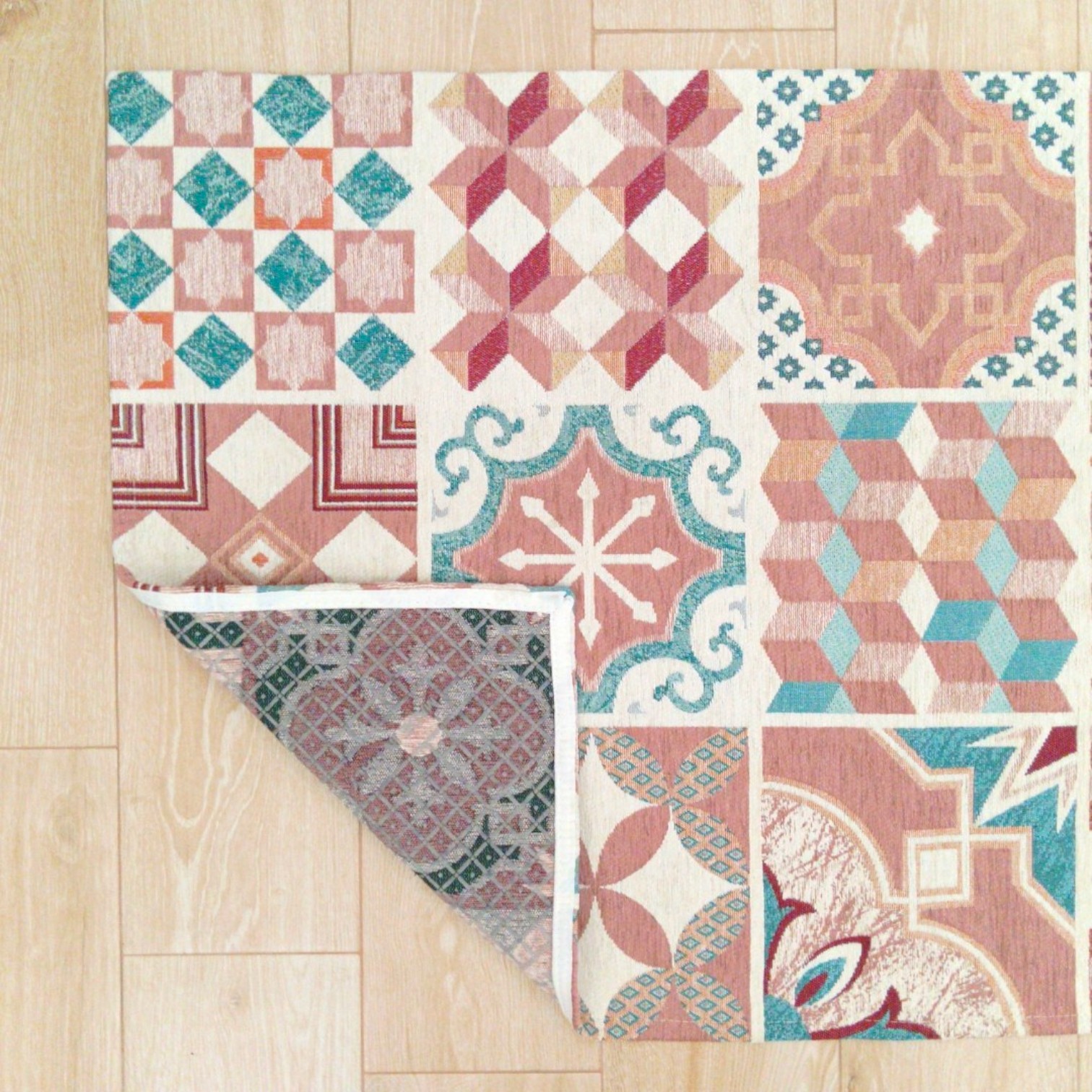 Tappeto Maioliche antiscivolo - Rosa