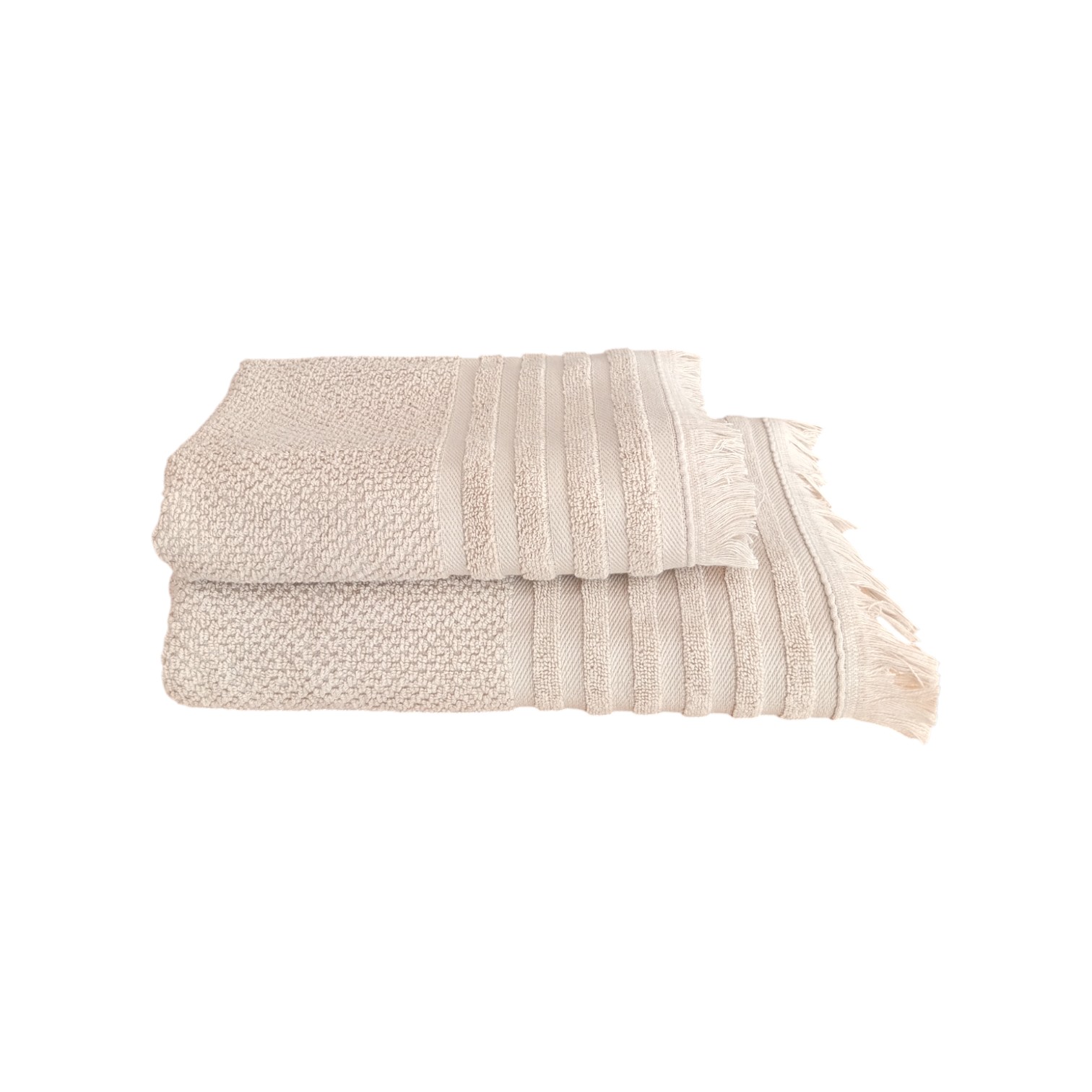 Coppia asciugamani Giulia viso + ospite - sabbia