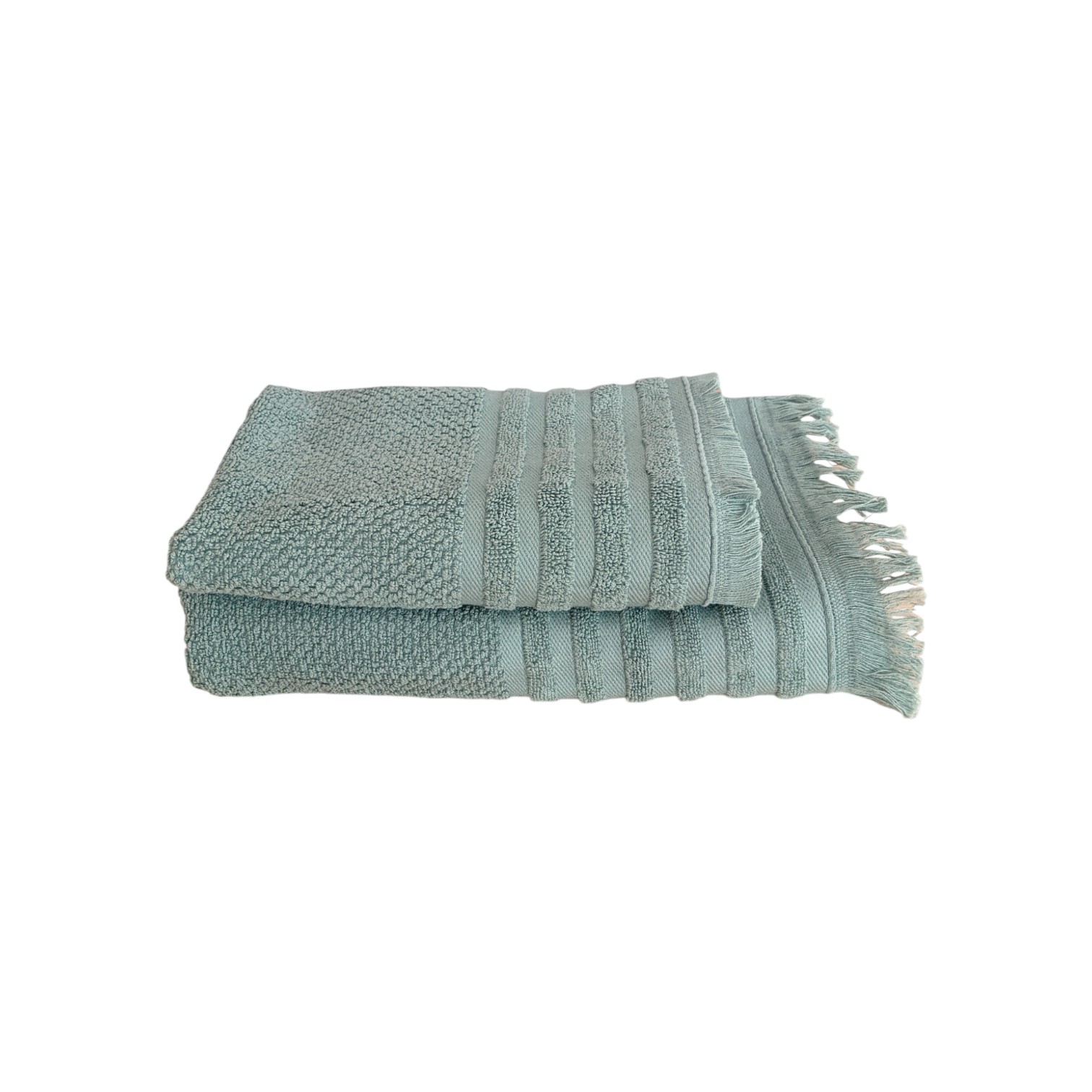 Coppia asciugamani Giulia viso + ospite - verde