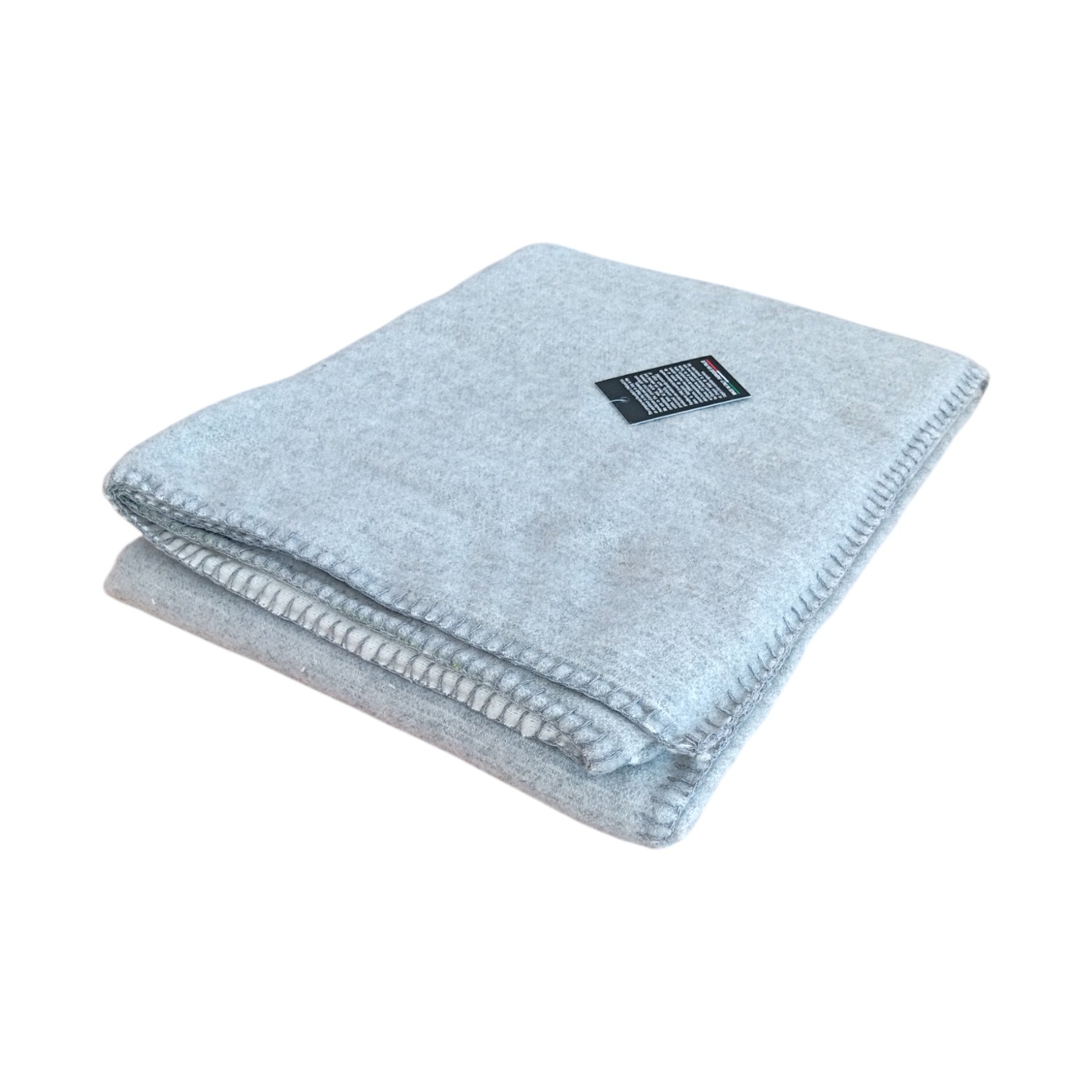 Plaid in lana con punto cavallo - grigio perla