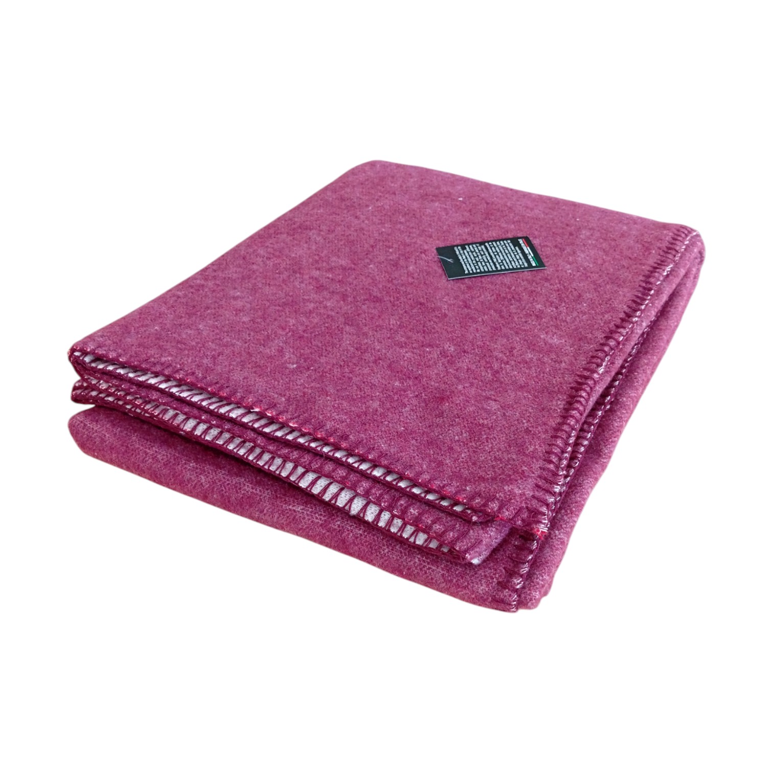 Plaid in lana con punto cavallo - bordeaux