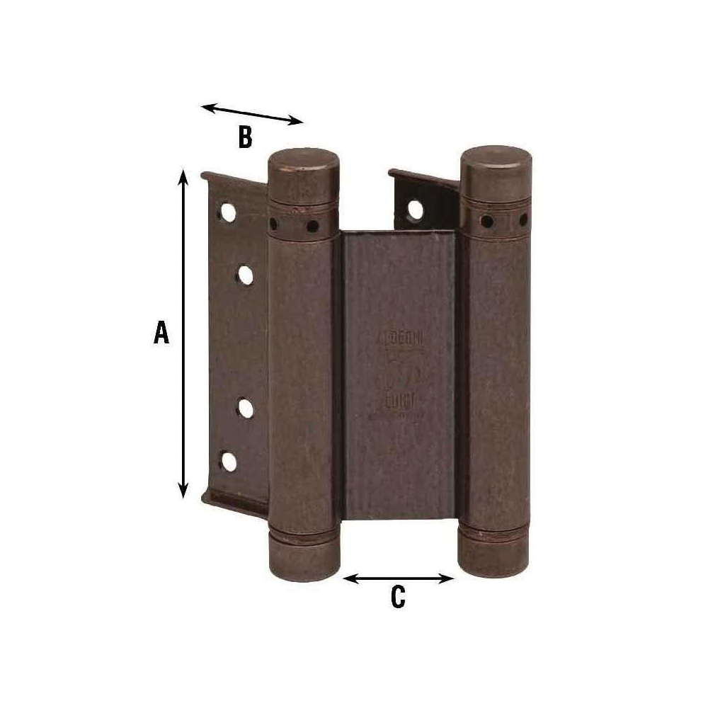 Cerniera a Doppia Azione a Molla Bomber Altezza 75mm bronzata