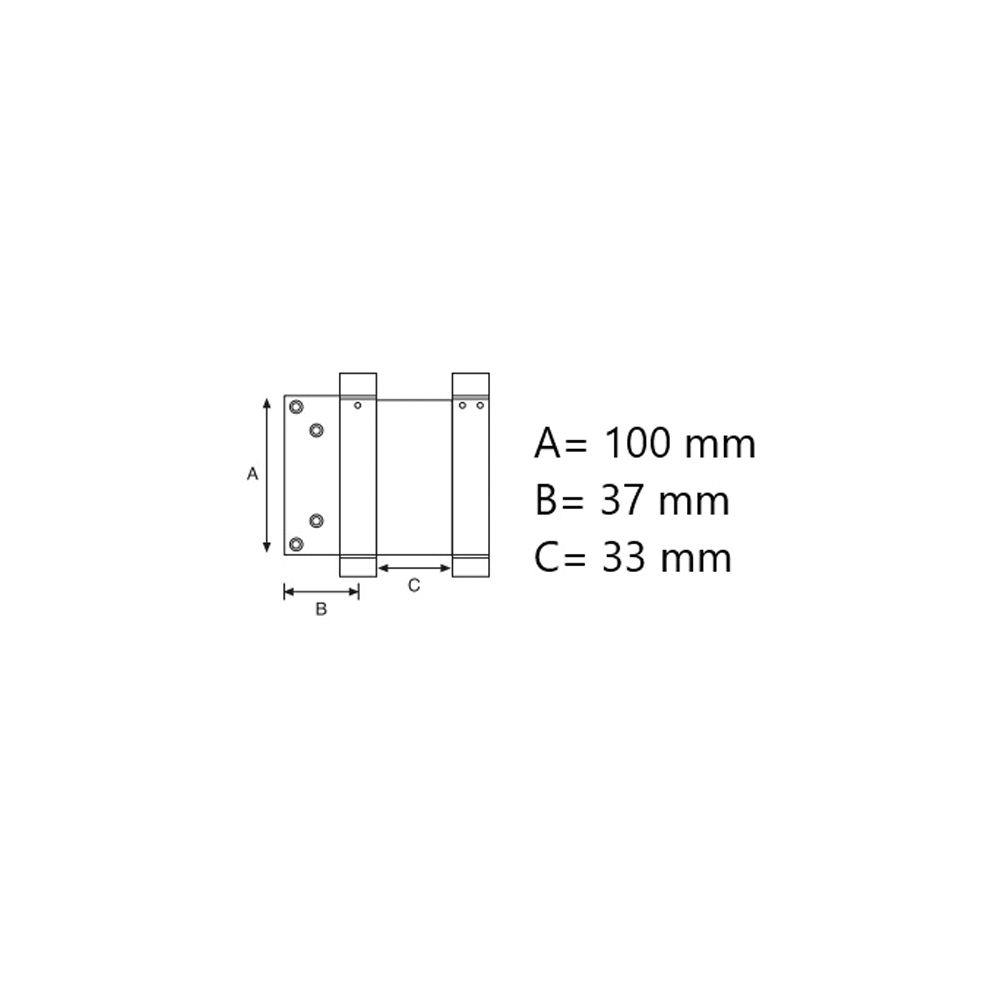 Cerniera a Doppia Azione a Molla Bomber Altezza 100mm bronzata