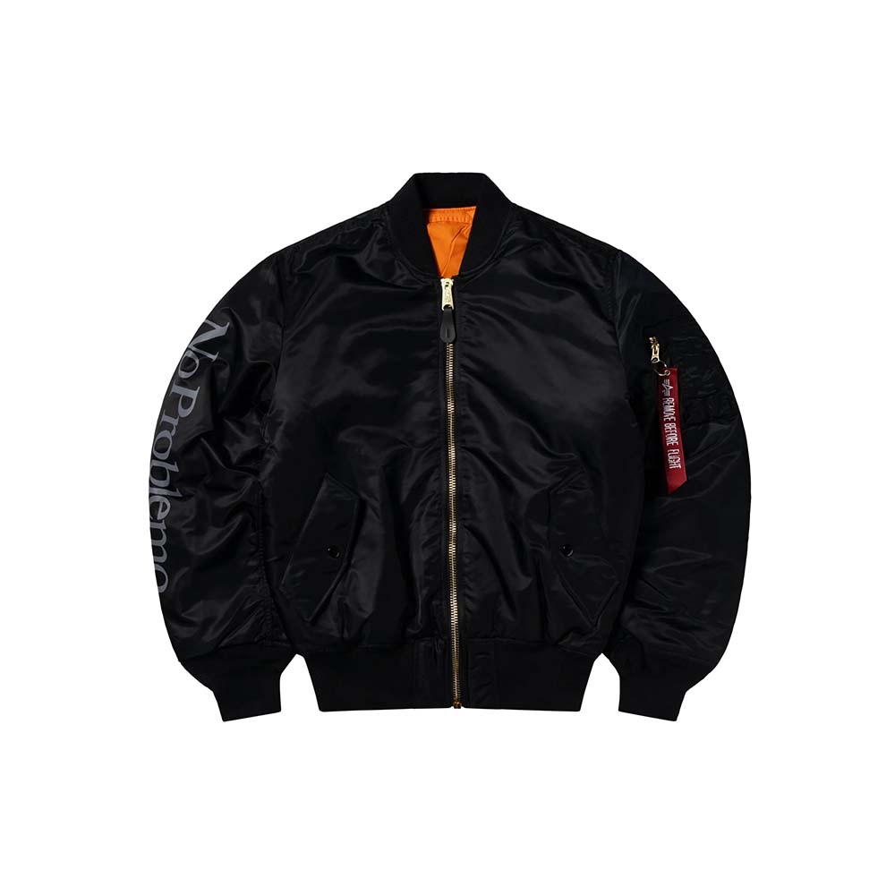 NO PROBLEMO X ALPHA INDUSTRIES Bomber Jacket MA-1 Black