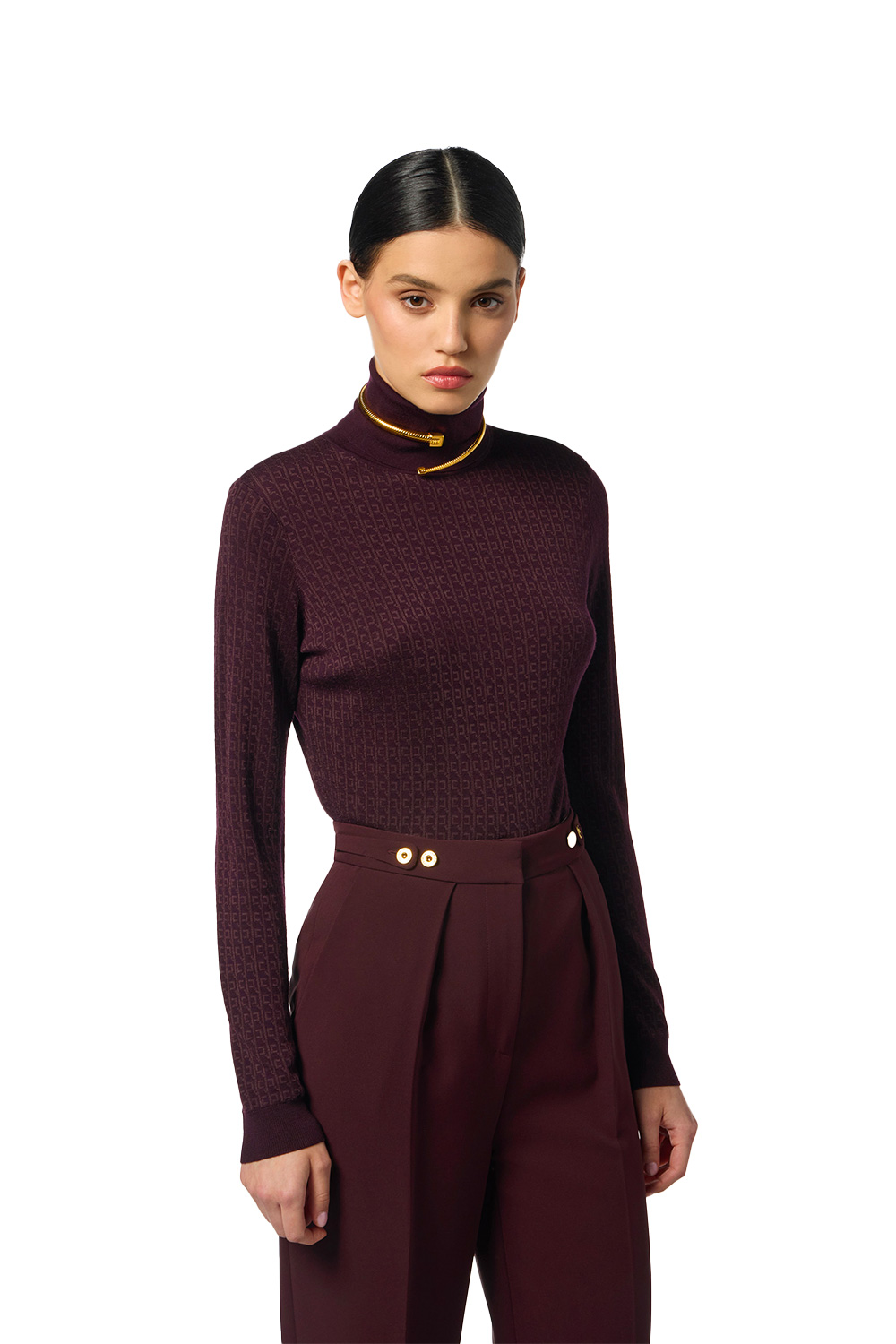 Dolcevita in Lana con Micro-Logo Jacquard