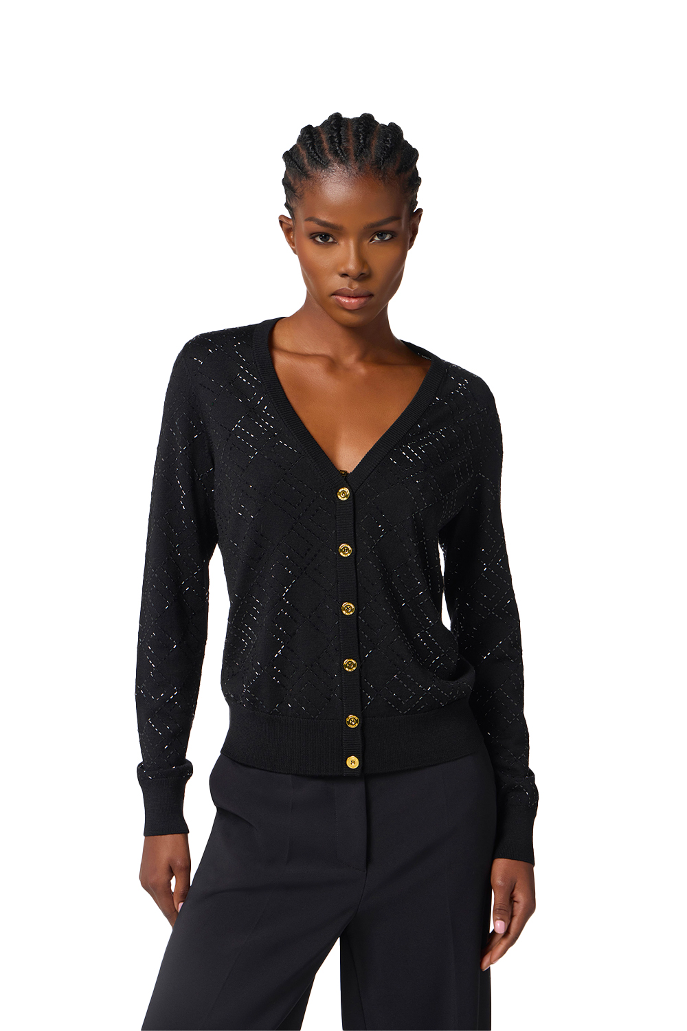 Cardigan in Lana con Cristalli