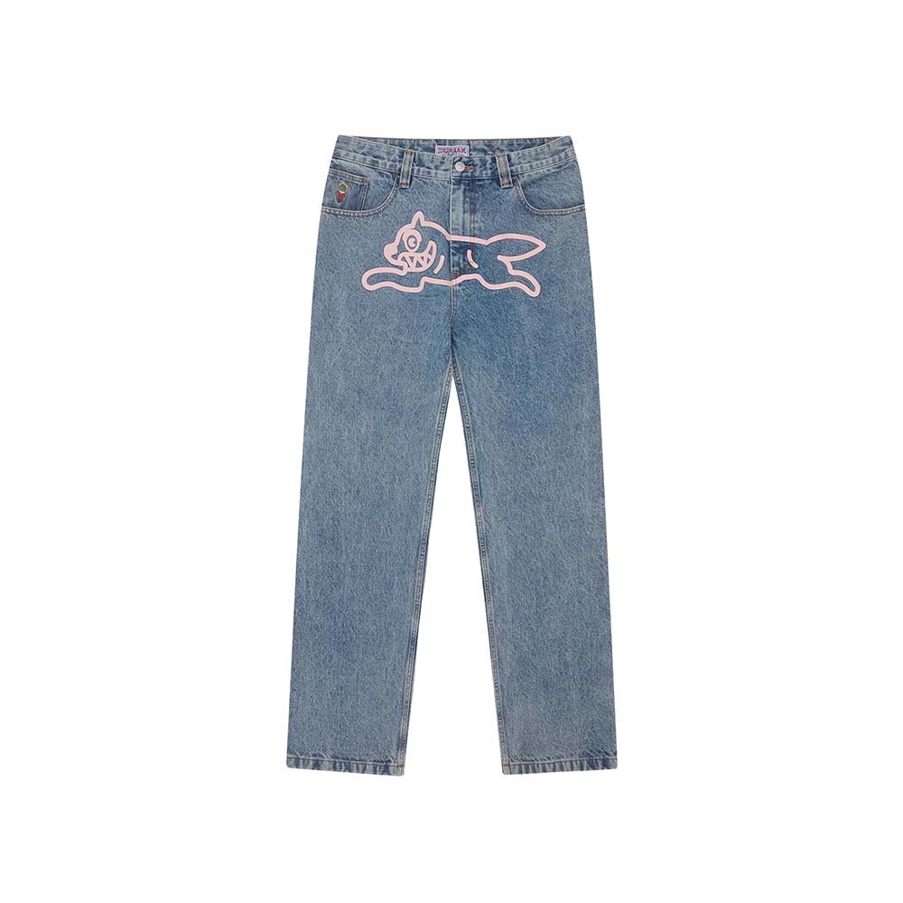 ICECREAM Pantaloni Denim Pants Double Scoop Running Dog Heavy Wash Blue