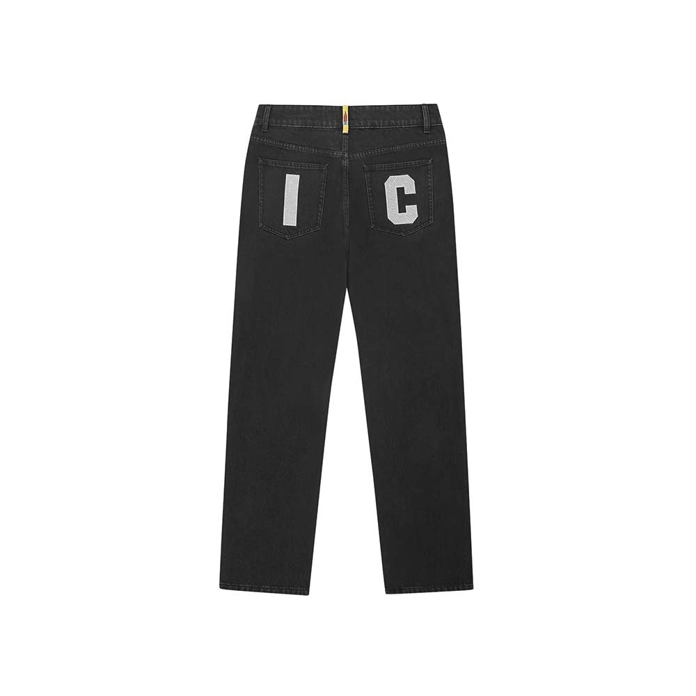 ICECREAM Pantaloni Denim Pants Running Dog Black White 