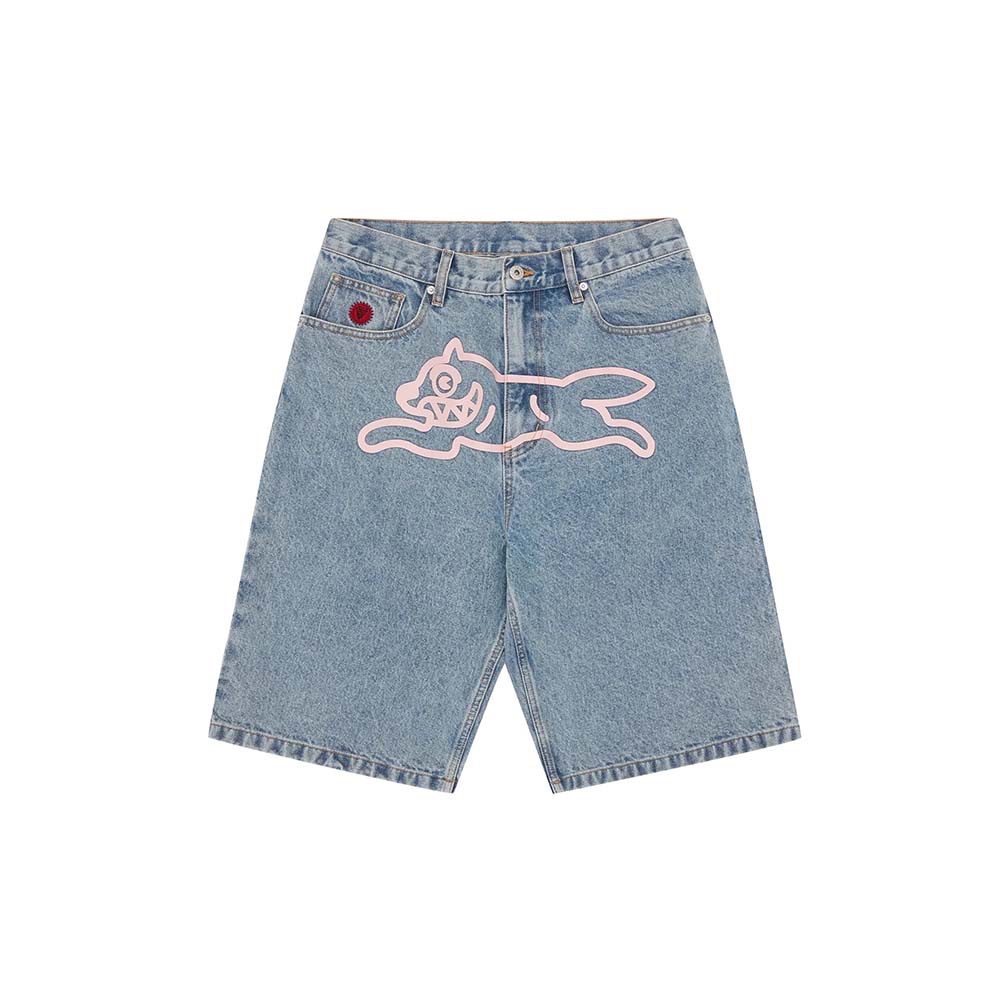 ICECREAM Pantalonicni Denim Shorts Running Dog Heavy Wash Blue 
