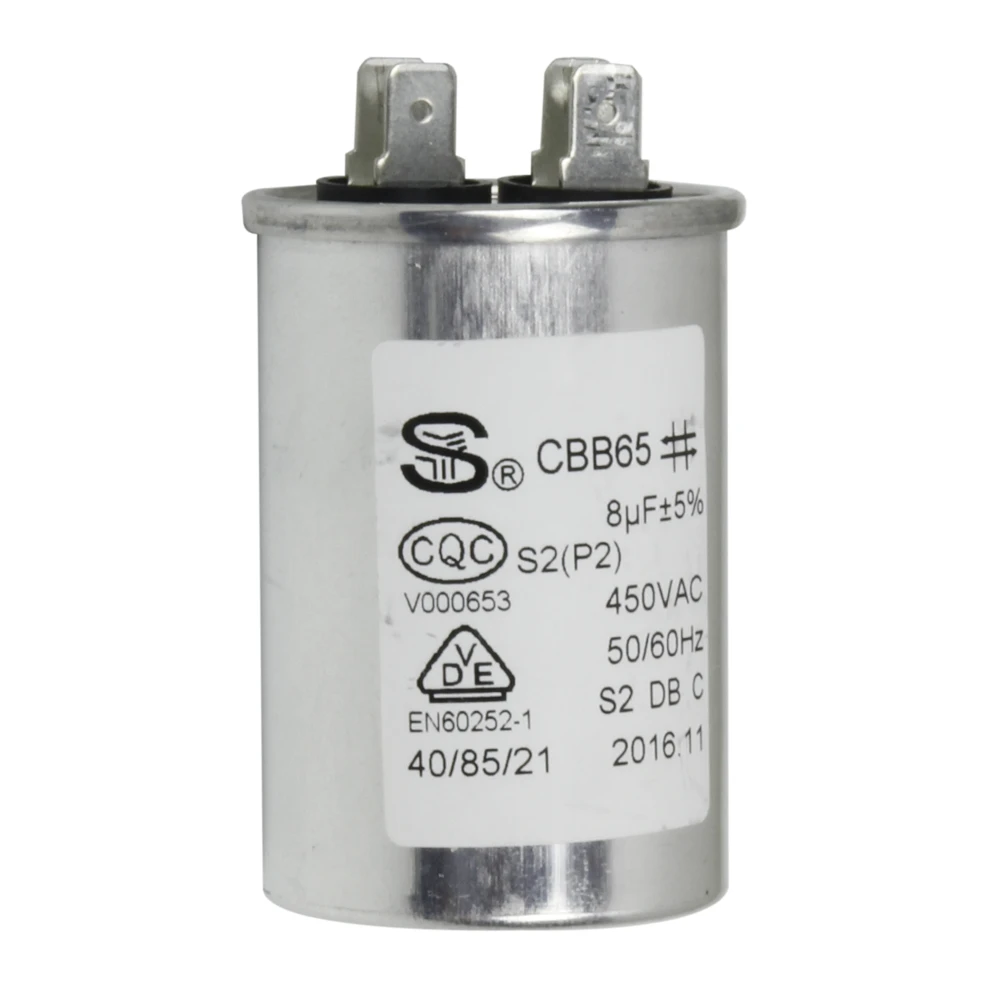 PATIKIL CBB65 8uF Racing Capacitor 8mfd 2pcs AC 450V Aluminium Case