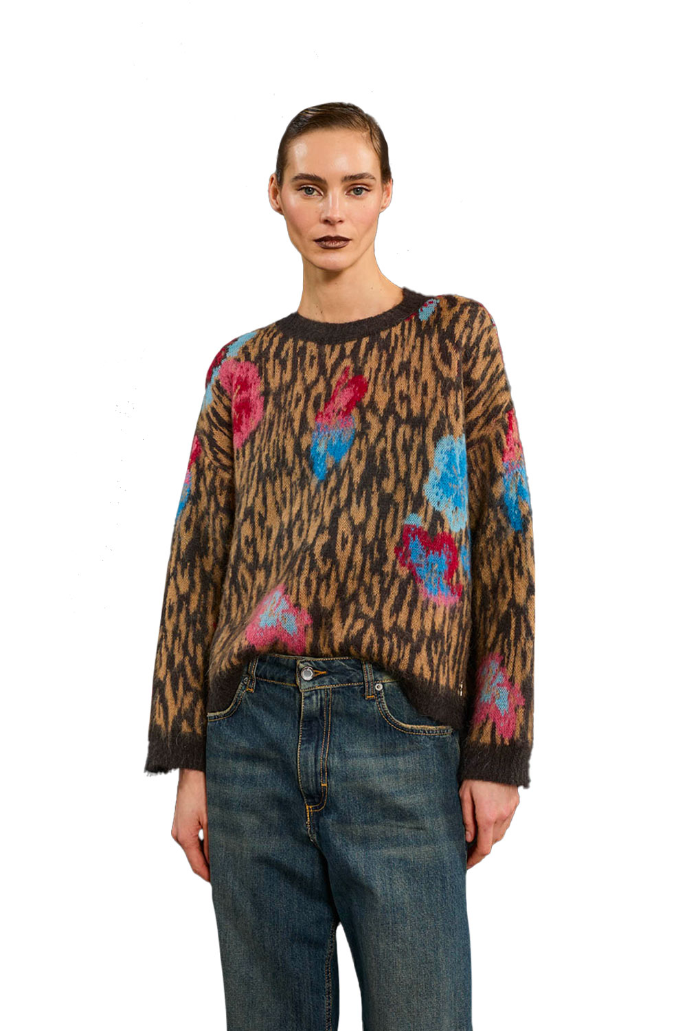 Maglia Animalier con Fiori