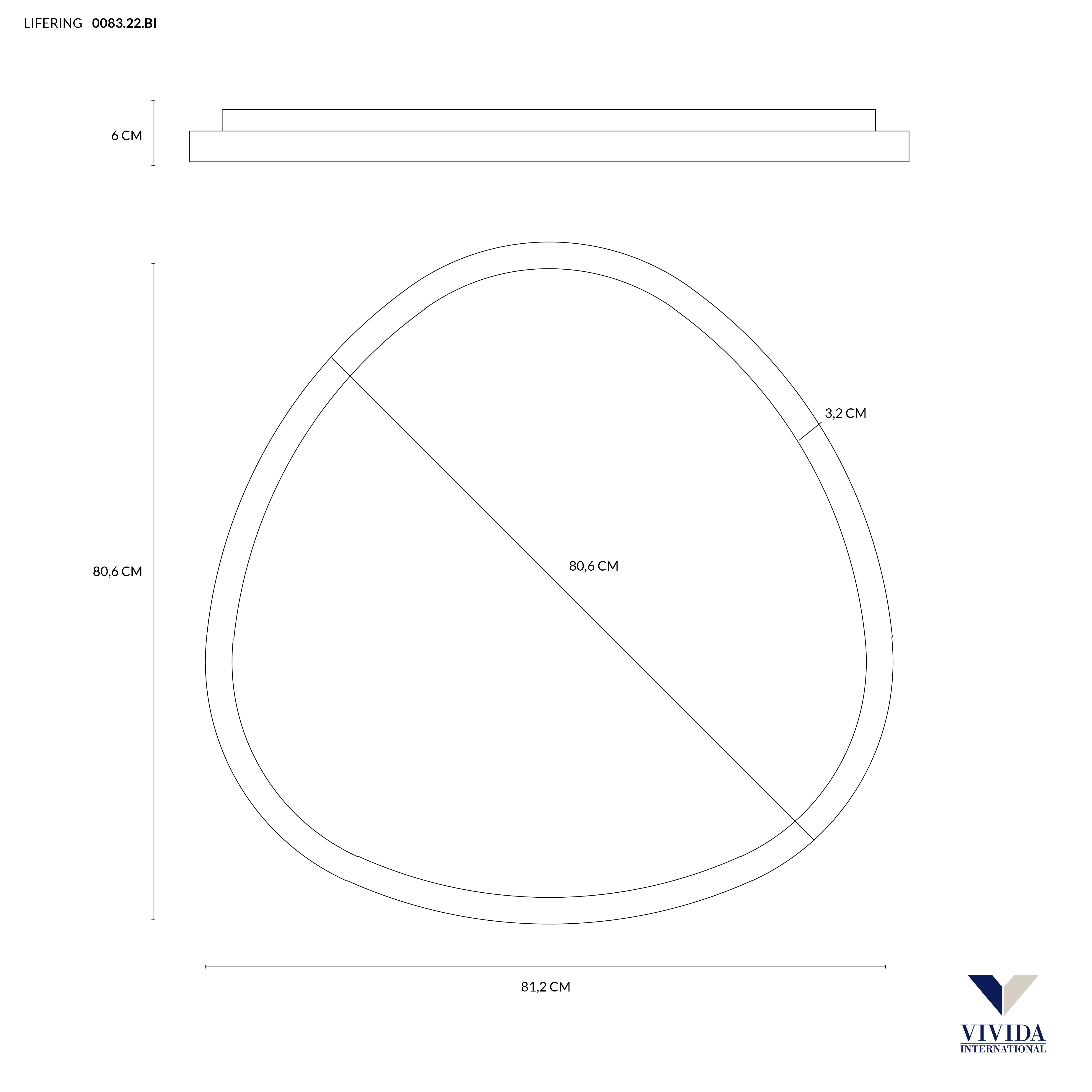 LIFERING-P PLAFONIERA 81 BIANCO 60W 3000K-4000K DIMMERABILE