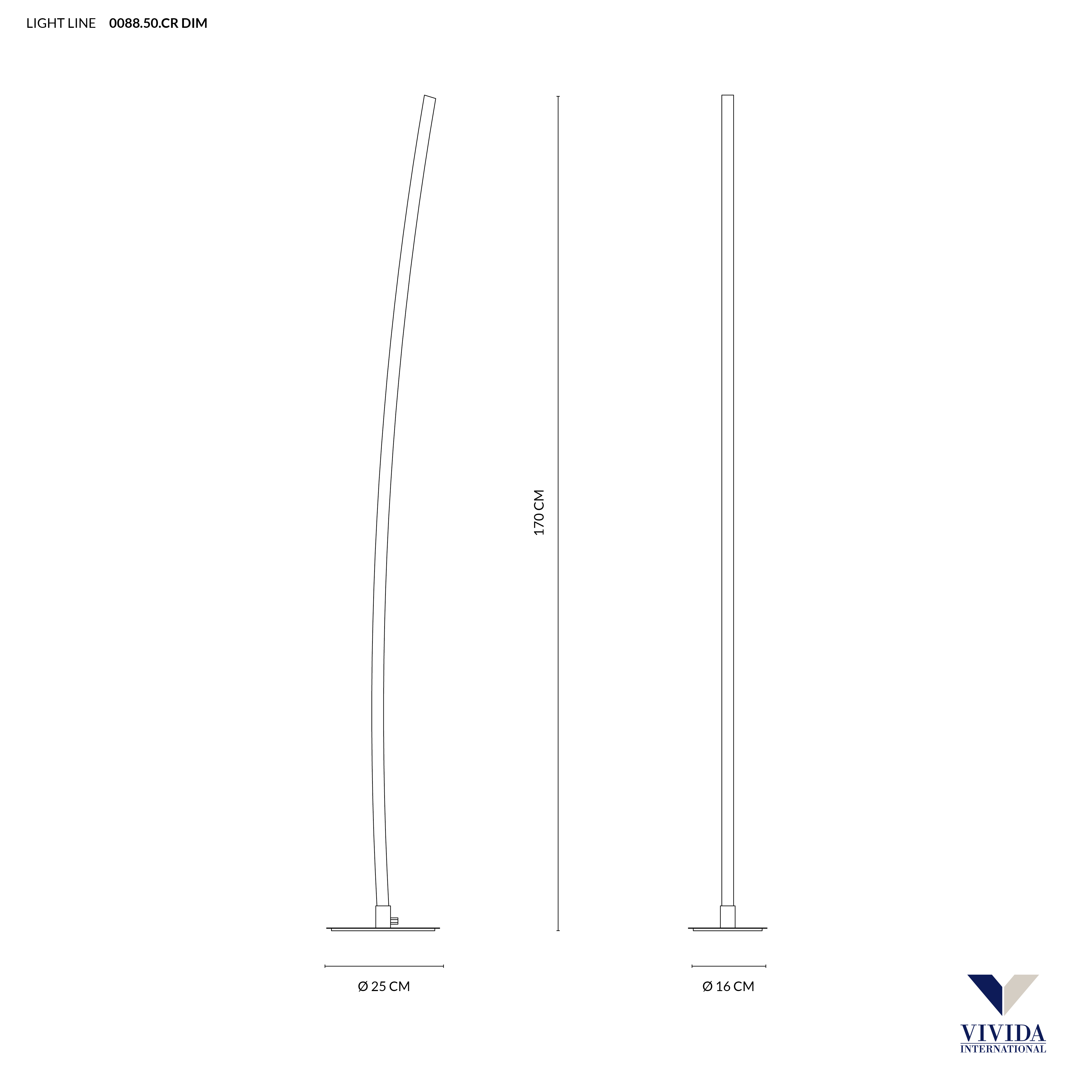LIGHT LINE PIANTANA BIANCO+CROMO 20W 3000K DIMMERABILE