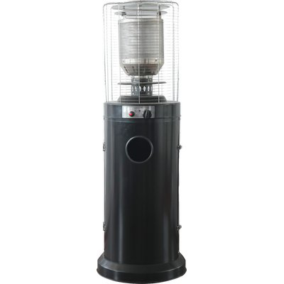 STUFA GAS GPL SHORT ROUND PATIO FLAME DOMUS - NERO KW 13 H.CM 136 + RUOTE