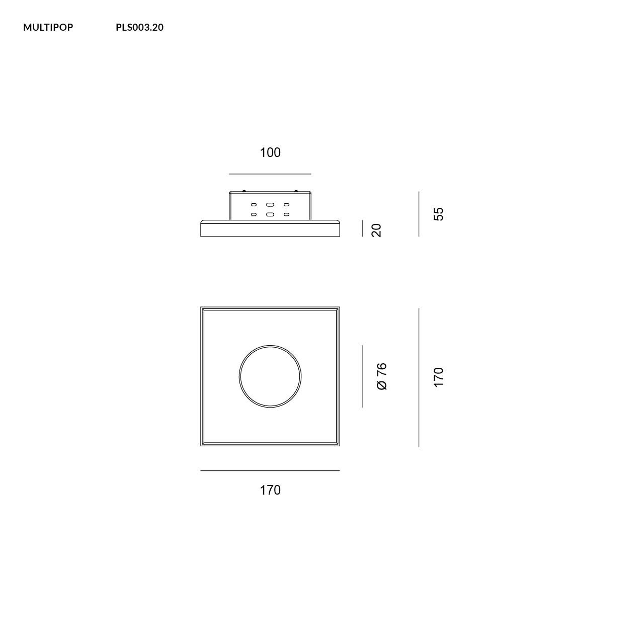 MULTIPOP APPLIQUE/PLAFONIERA SINGOLA BIANCO 1x12W LED GX53