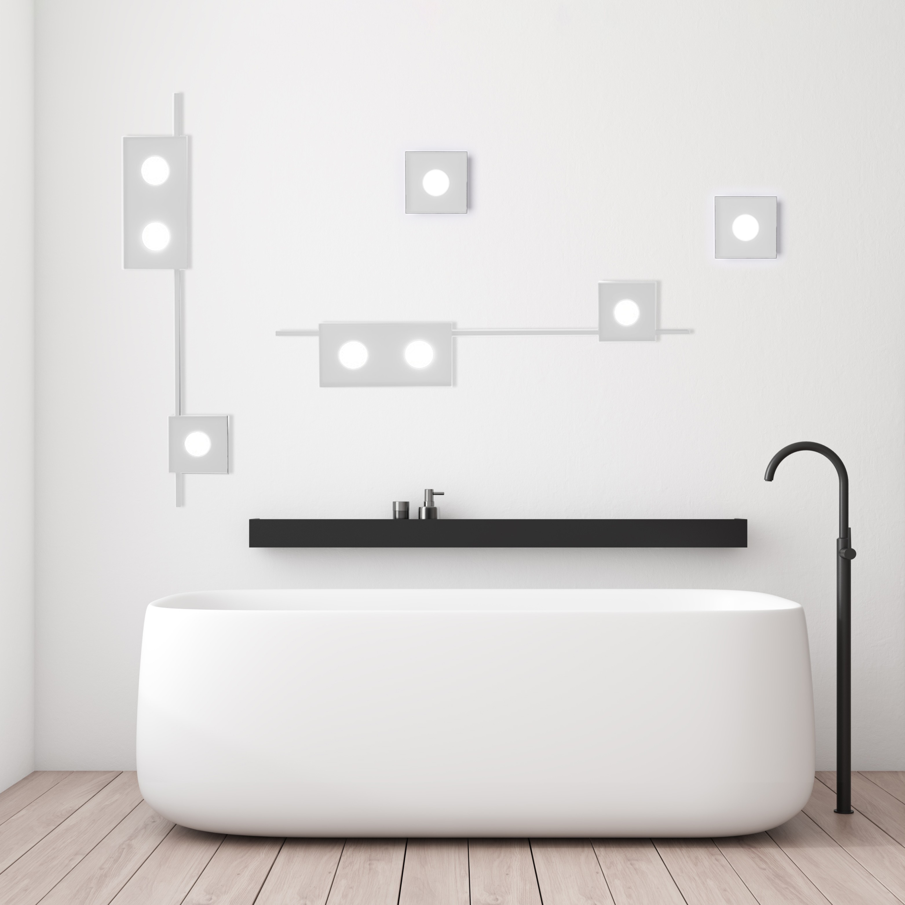 MULTIPOP APPLIQUE/PLAFONIERA DOPPIA BIANCO 2x12W LED GX53