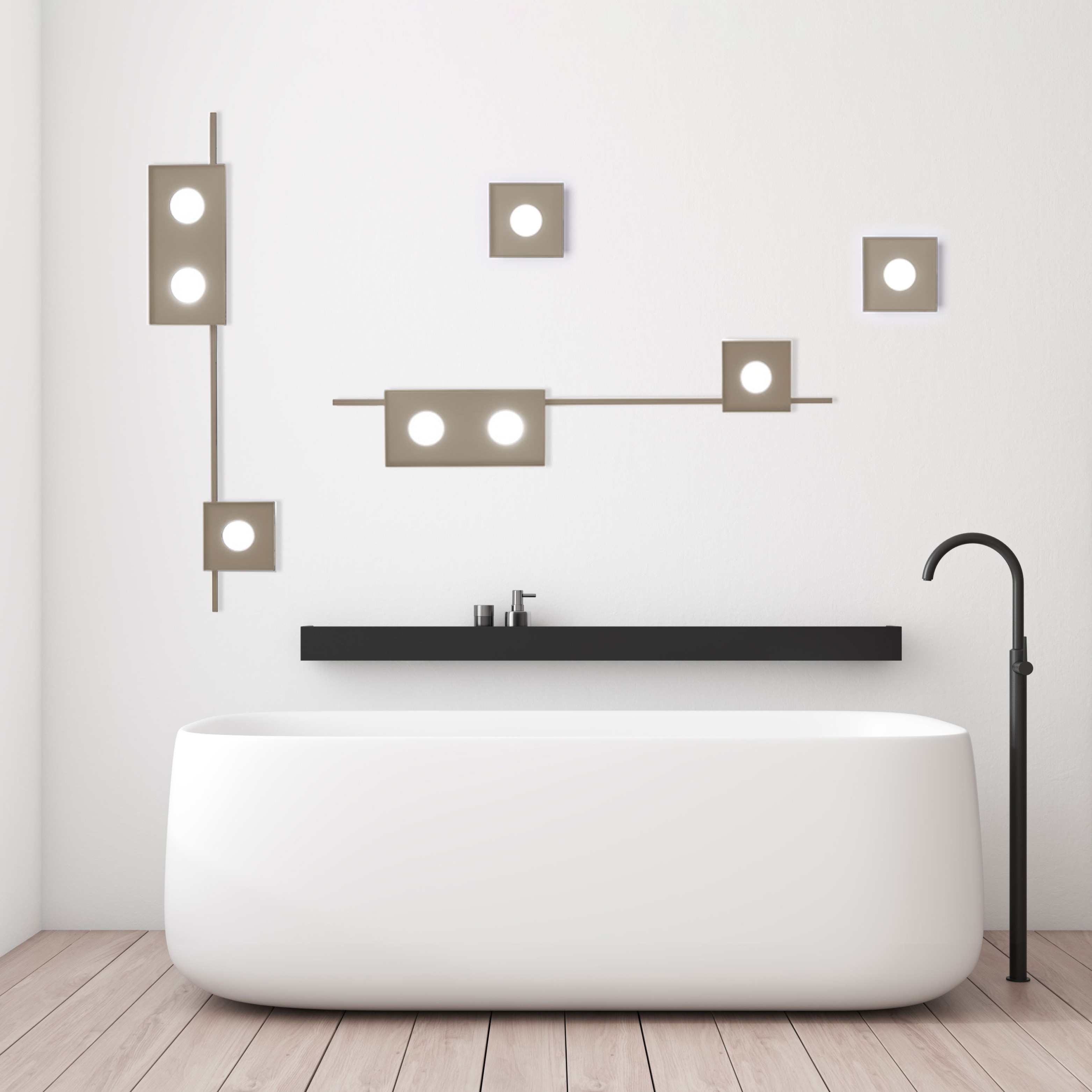 MULTIPOP APPLIQUE/PLAFONIERA DOPPIA SABBIA 2x12W LED GX53