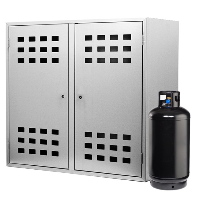 Image of Cassetta da esterno per 2 bombole gas da 15 kg in lamiera zincata – 90x98x42 cm