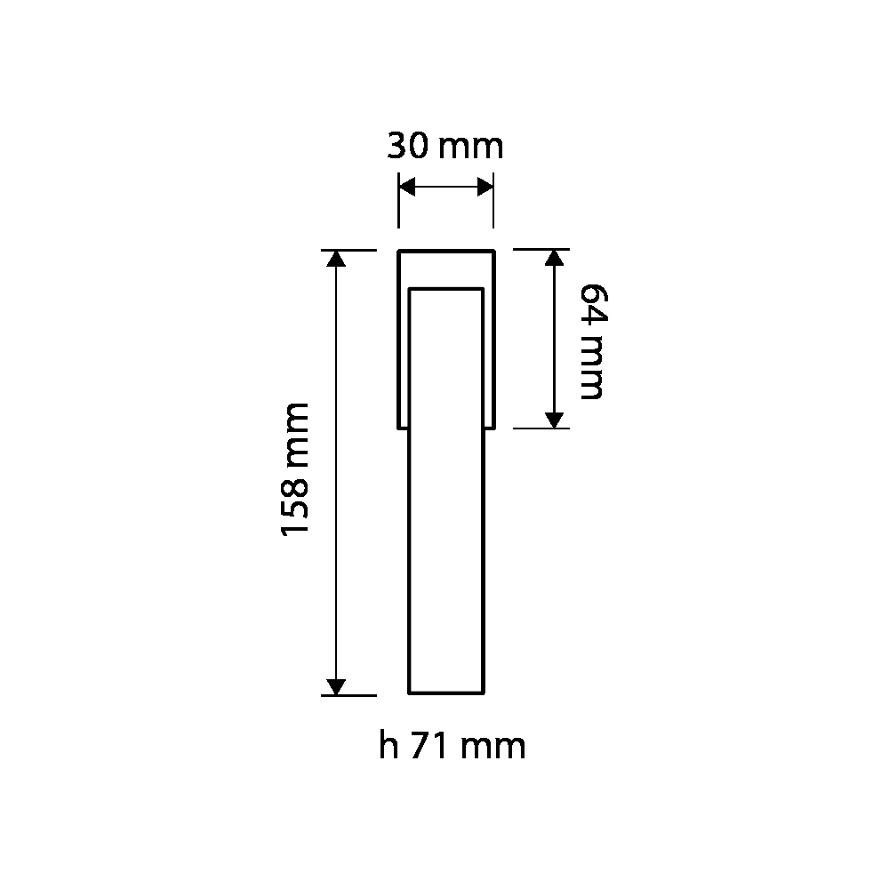DK TRIO RETTANGOLARE 7X42 CROMO SATINATO